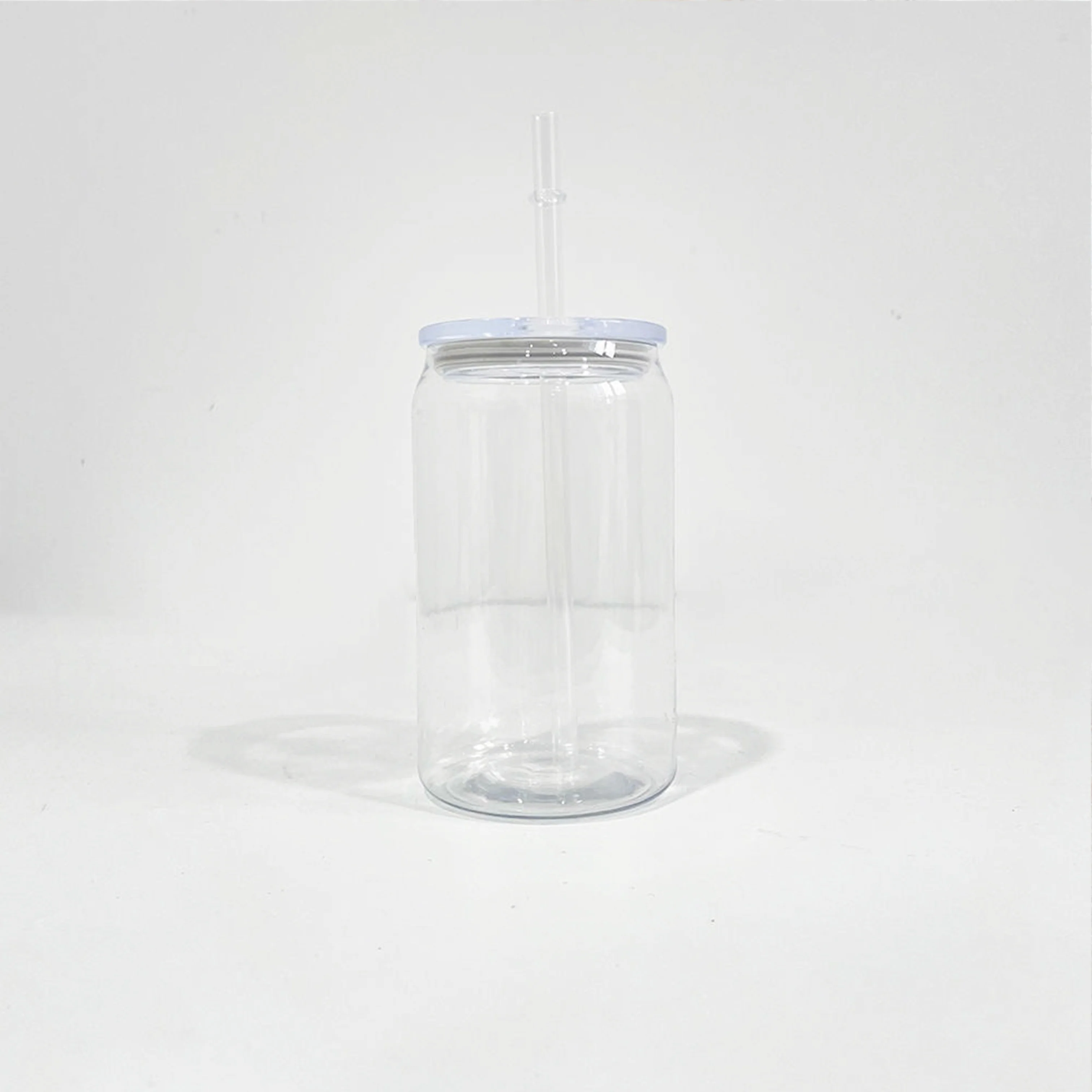 Plastic 16oz Beer Cup Clear with Clear lid and plastic straw Libbey