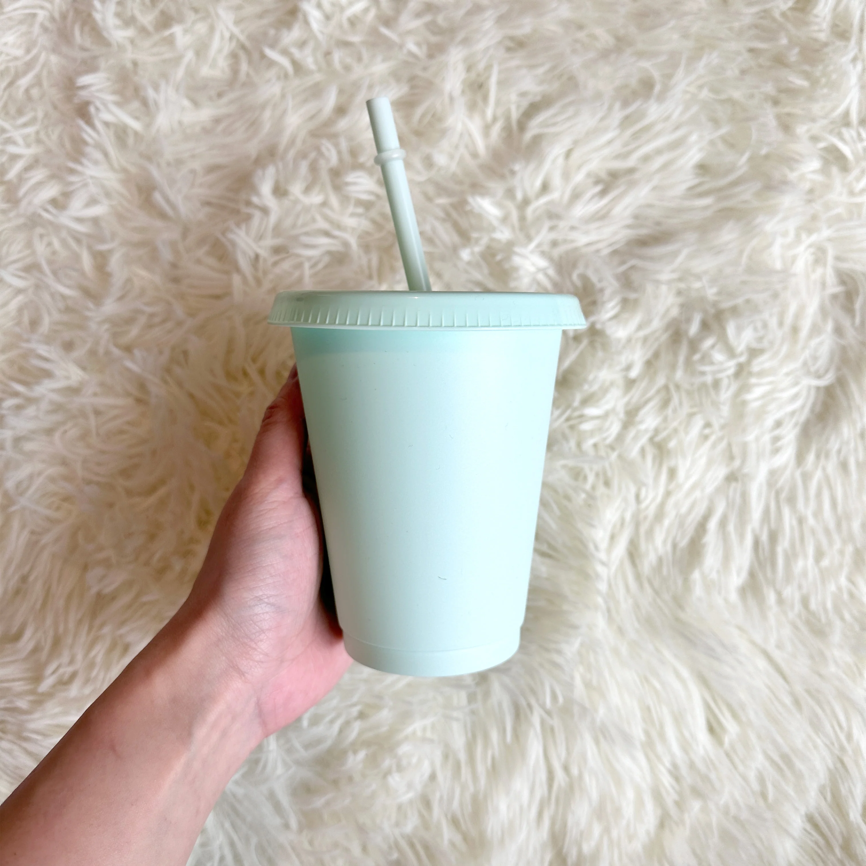 16oz mint sage pastel green cold cup tumbler - 470ml