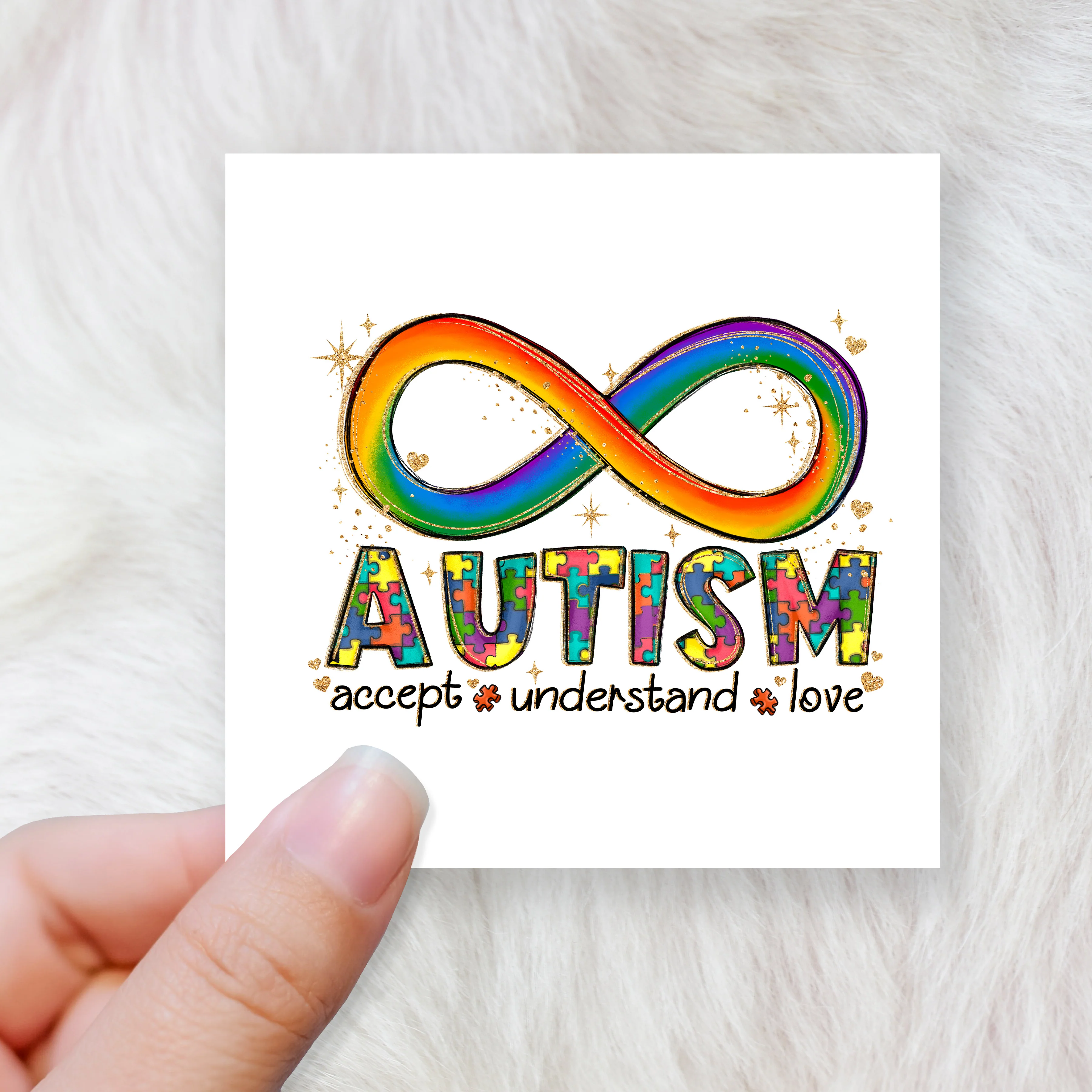 Autism accept understand love - CHOOSE UV DTF decal - DTF Transfer