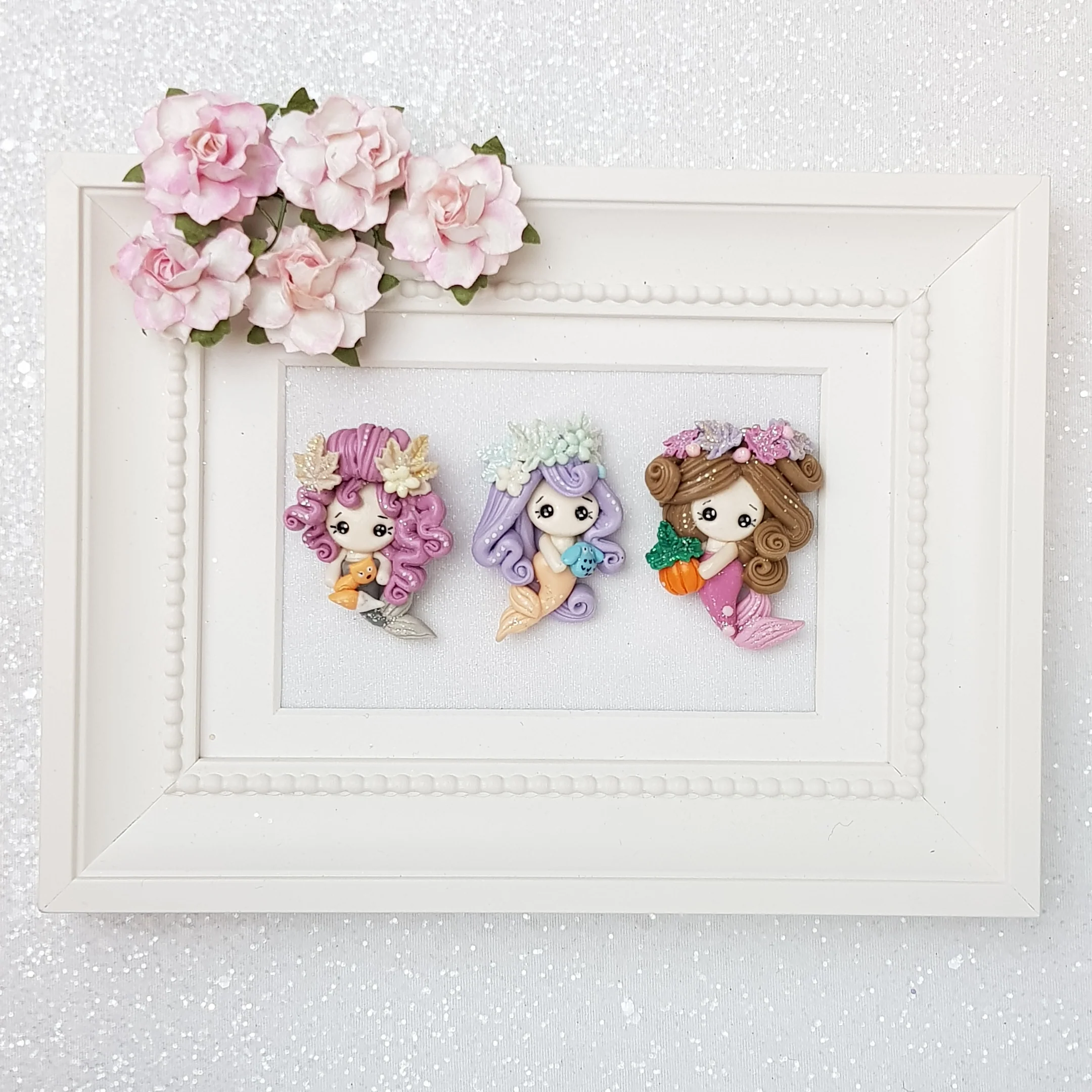 Autumn Mermaid - Embellishment Clay Bow Centre