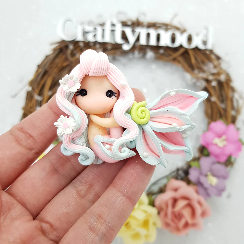 MAX 8 EACH PERSON Beautiful mermaid G - Embellishment Clay Bow Centre