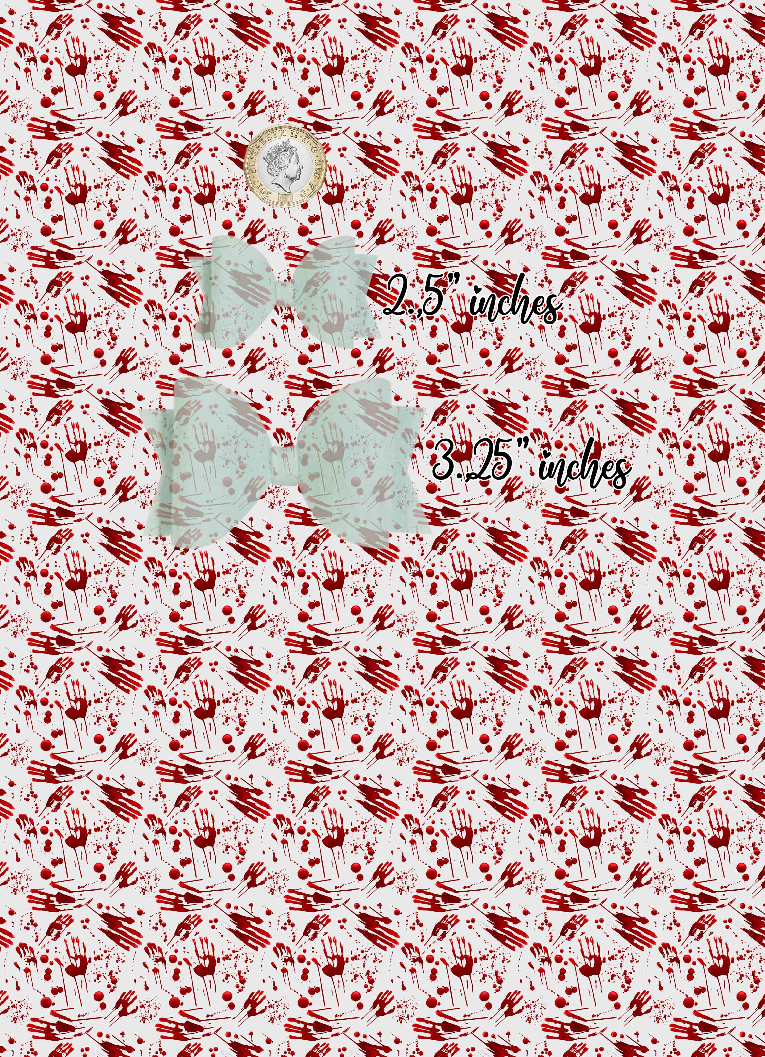 Blood splat hand halloween - vegan Leatherette vinyl - canvas - choose Fabric material Sheets - Image 3