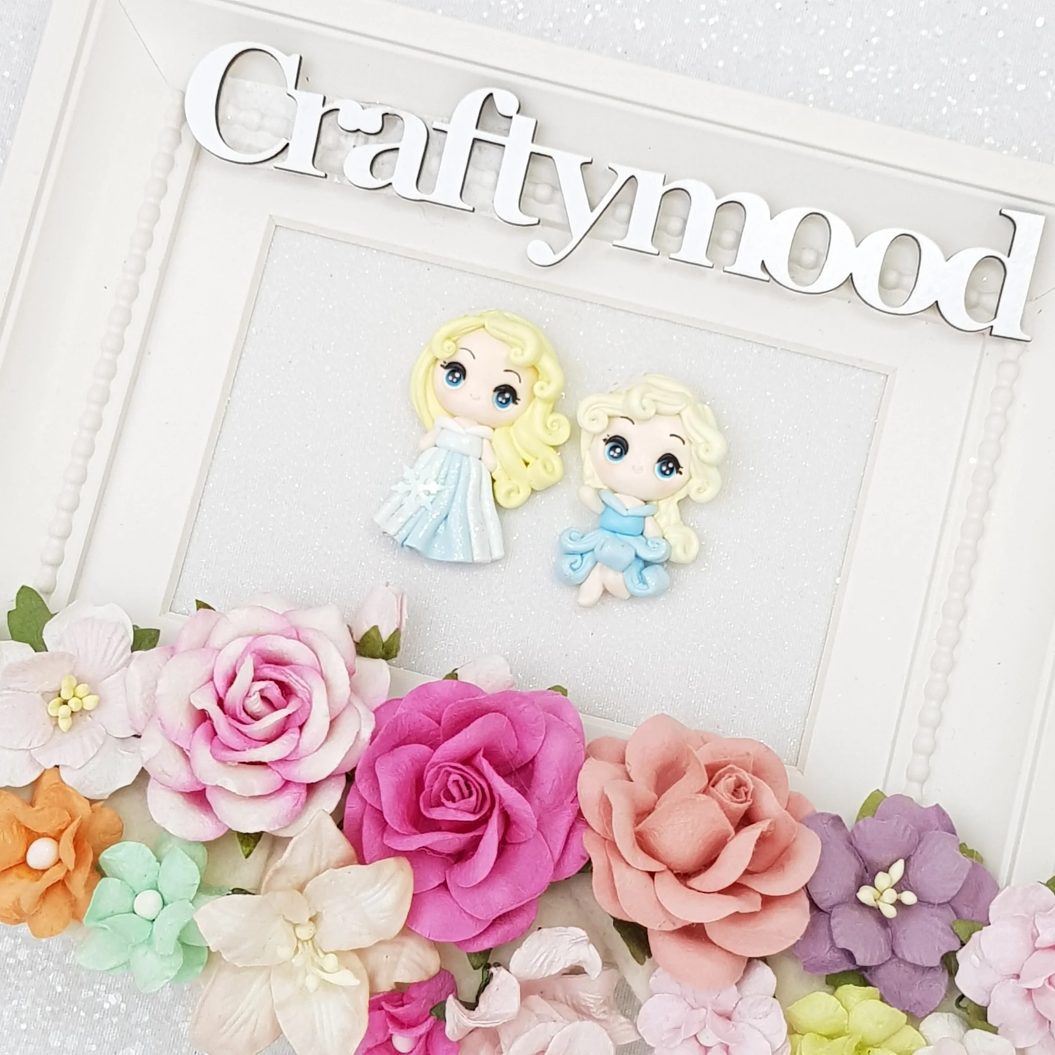 Blue dress winter sister - Embellishment Clay Bow Centre - Image 2