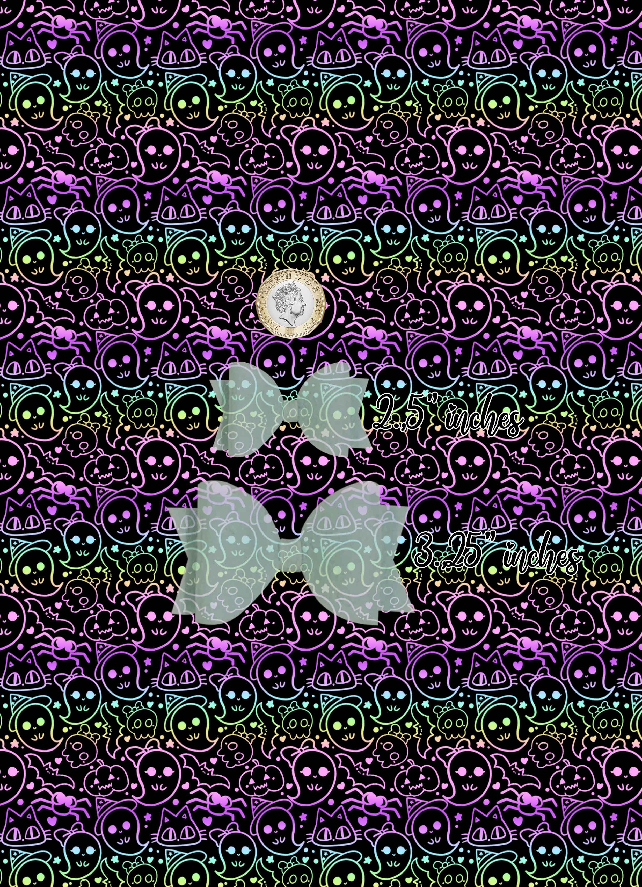 Boo ghost  - vegan faux Leatherette vinyl - canvas - choose Fabric material Sheets - Image 4