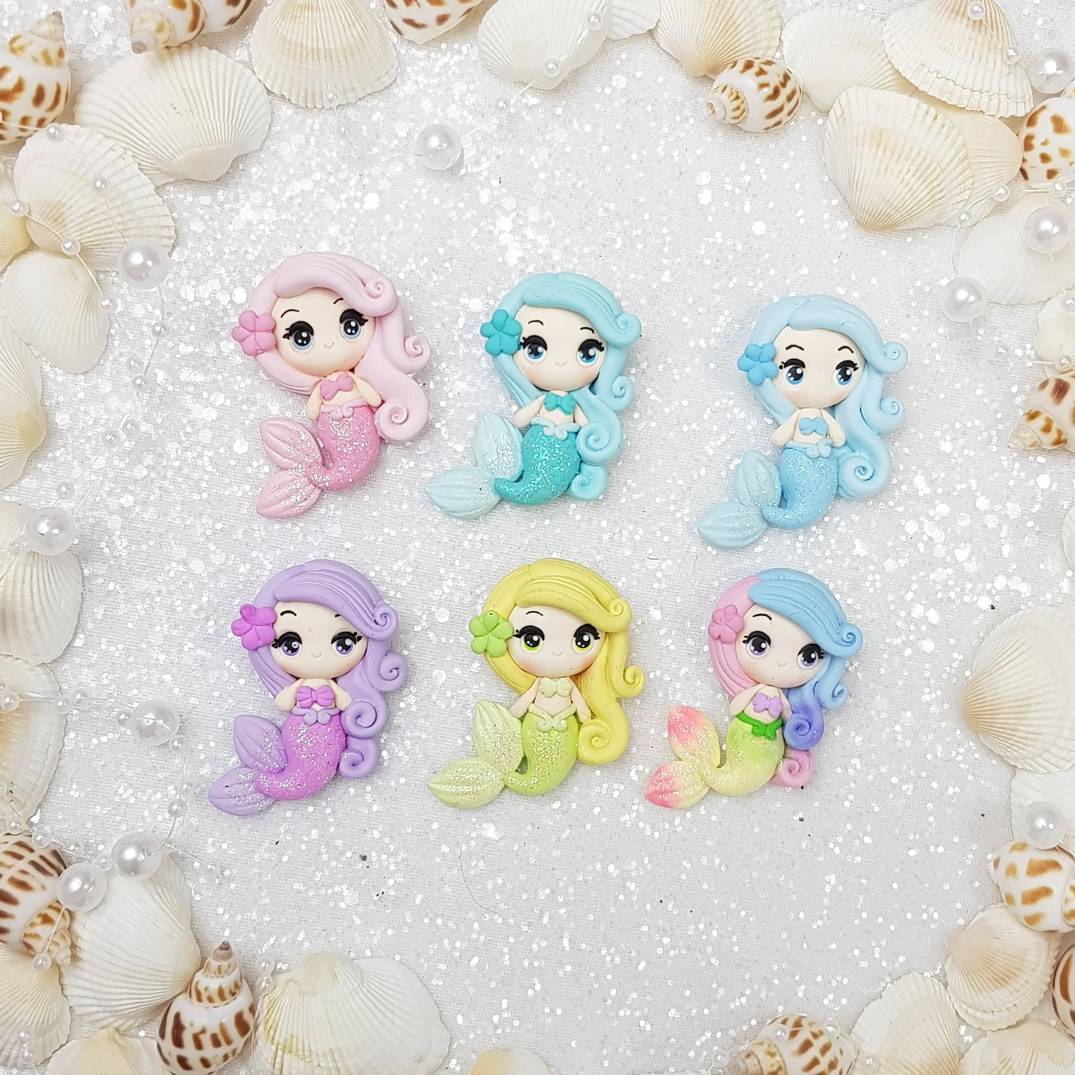 Bright mermaid - Embellishment Clay Bow Centre - Image 3
