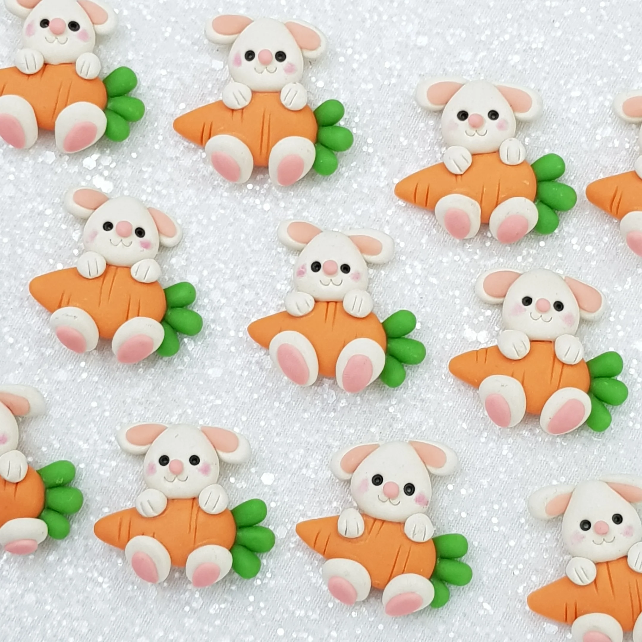 Bunny and carrot - Embellishment Clay Bow Centre