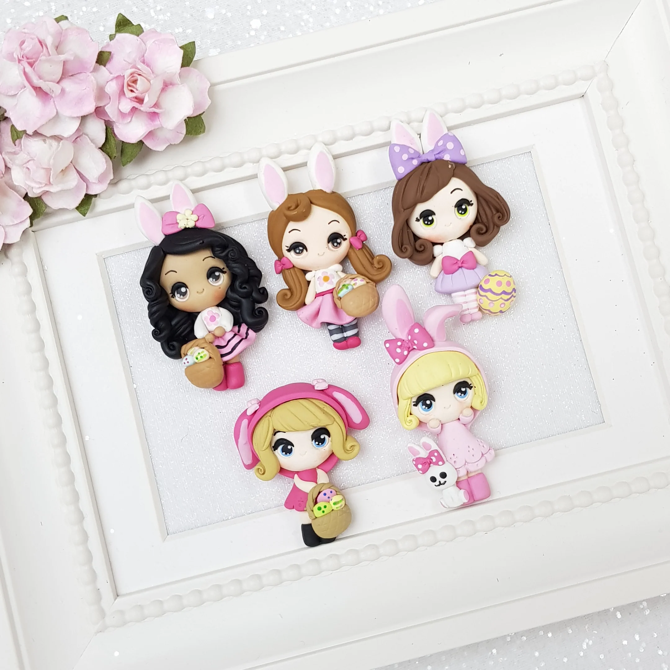 Bunny Girls C - Embellishment Clay Bow Centre - Image 2
