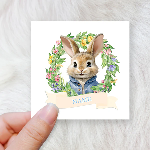 Bunny Rabbit happy easter   - CHOOSE UV DTF decal - DTF Transfer (personalised options) - Image 3