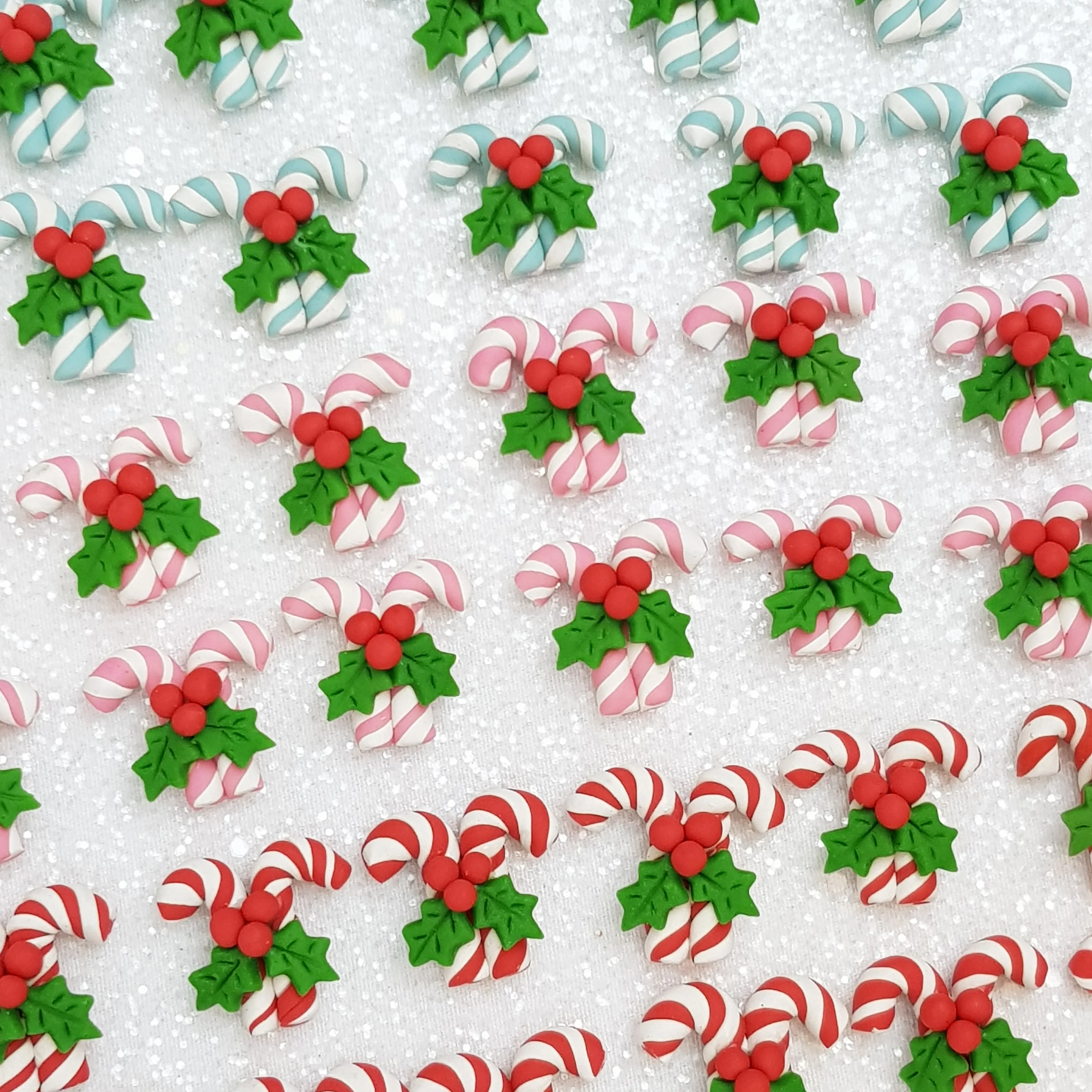 Candycane - Embellishment Clay Bow Centre