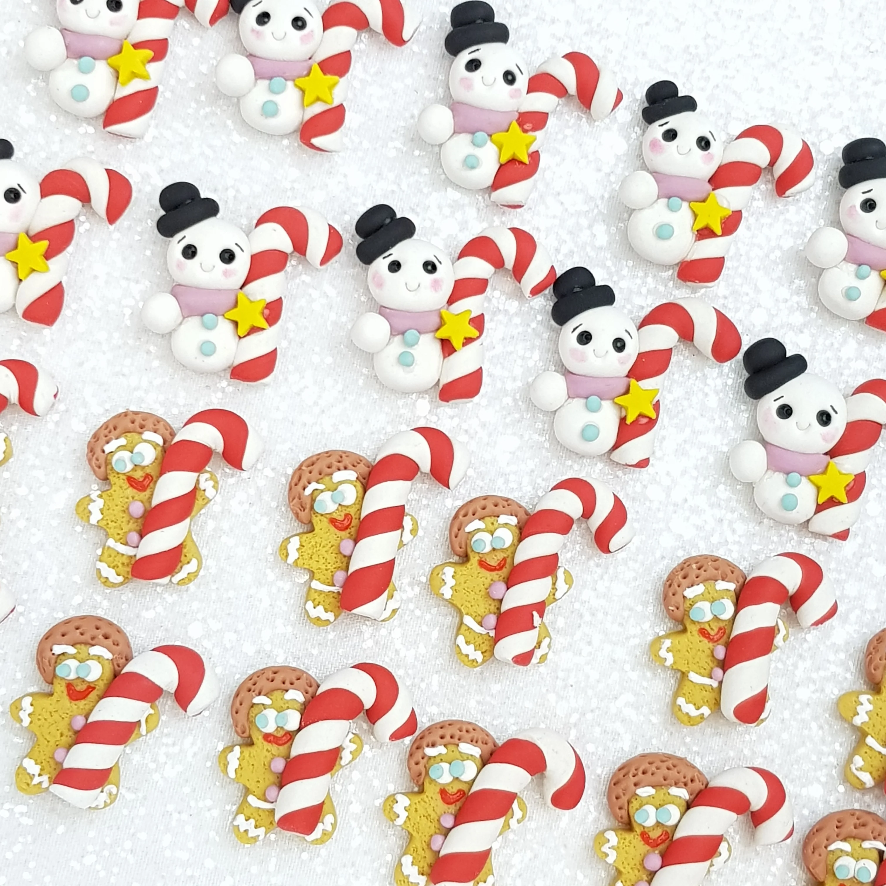 Candycane - Embellishment Clay Bow Centre