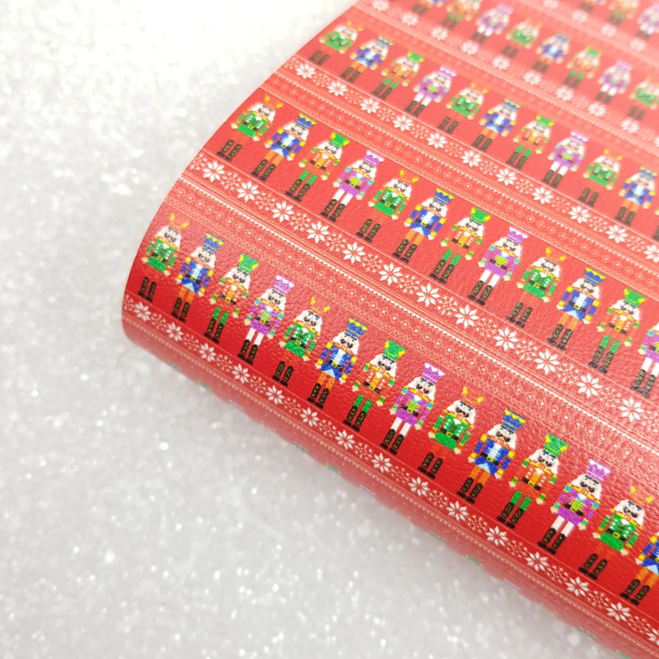 Christmas nutcracker-  Leatherette vinyl - canvas - choose Fabric material Sheets