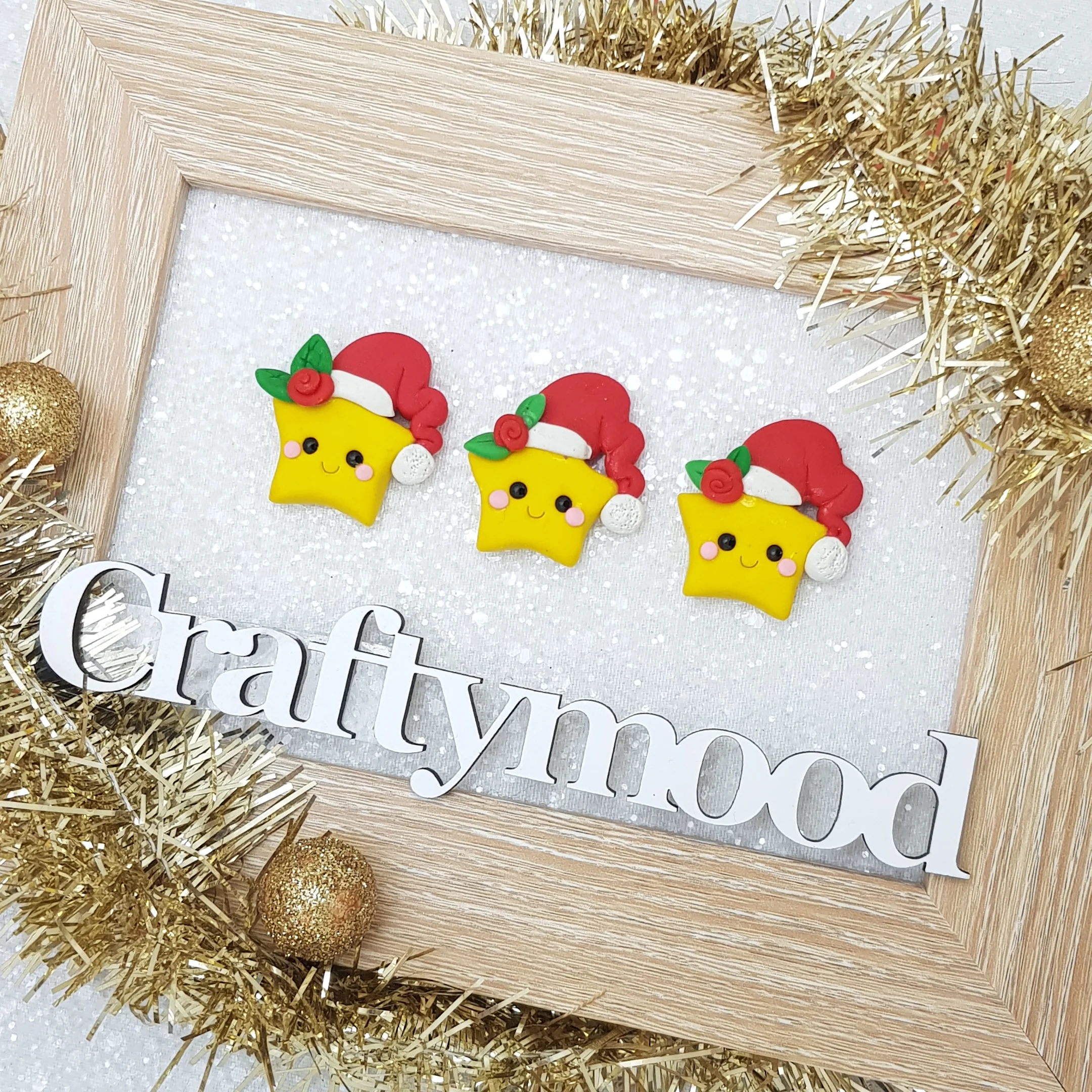 Christmas Star - Embellishment Clay Bow Centre - Image 3