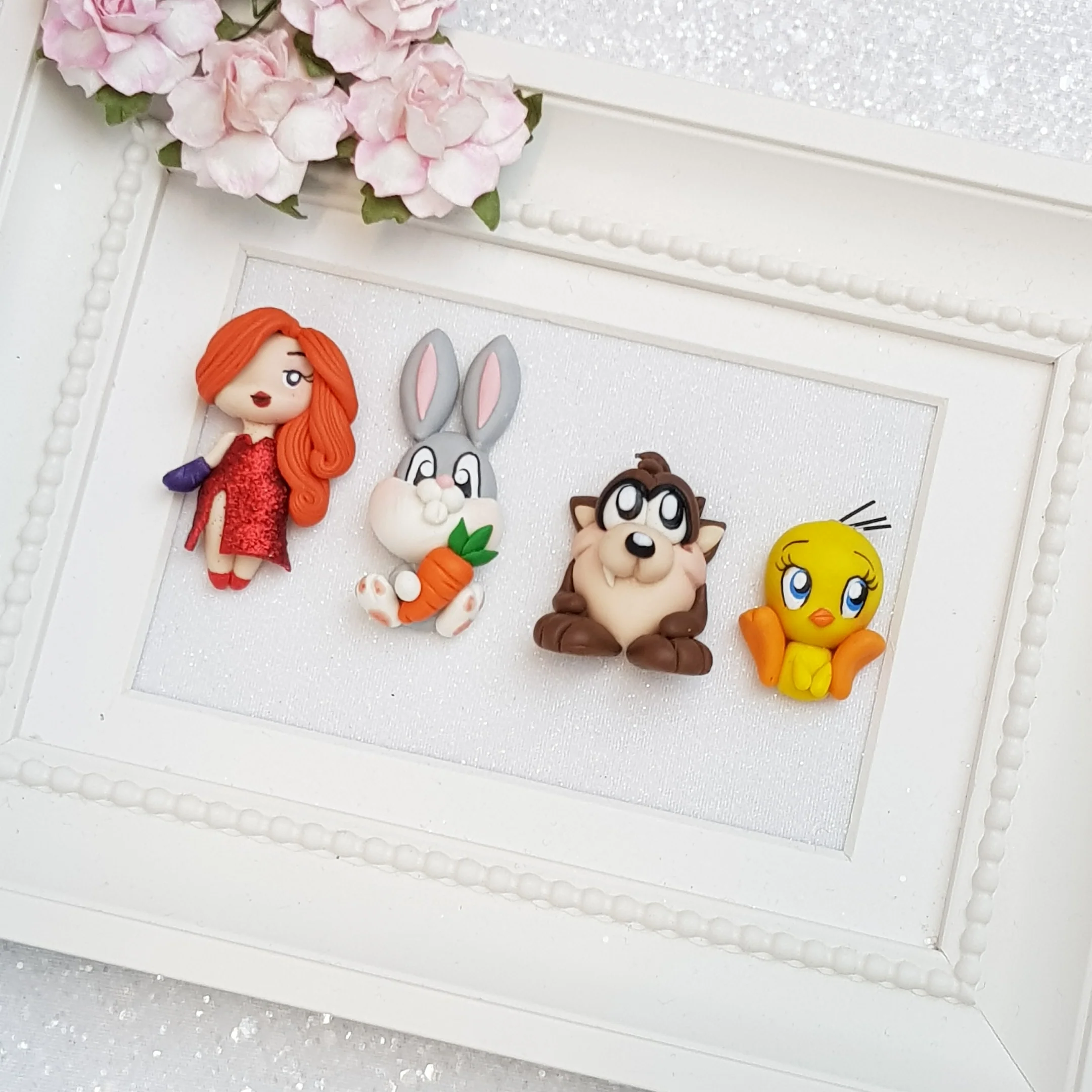 Clay Charm Embellishment -  bunny and friend