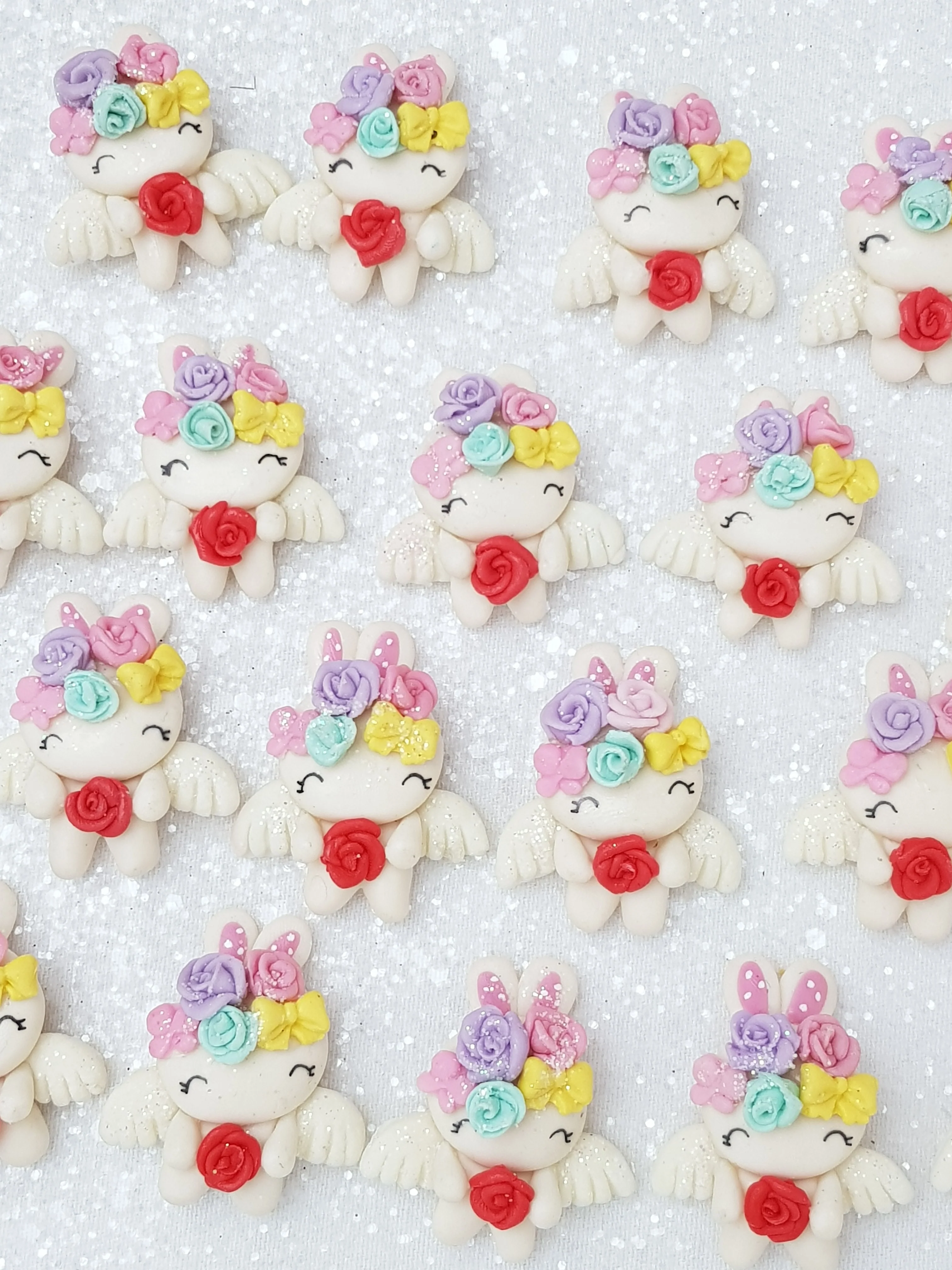 Clay Charm Embellishment - Bunny with Wings