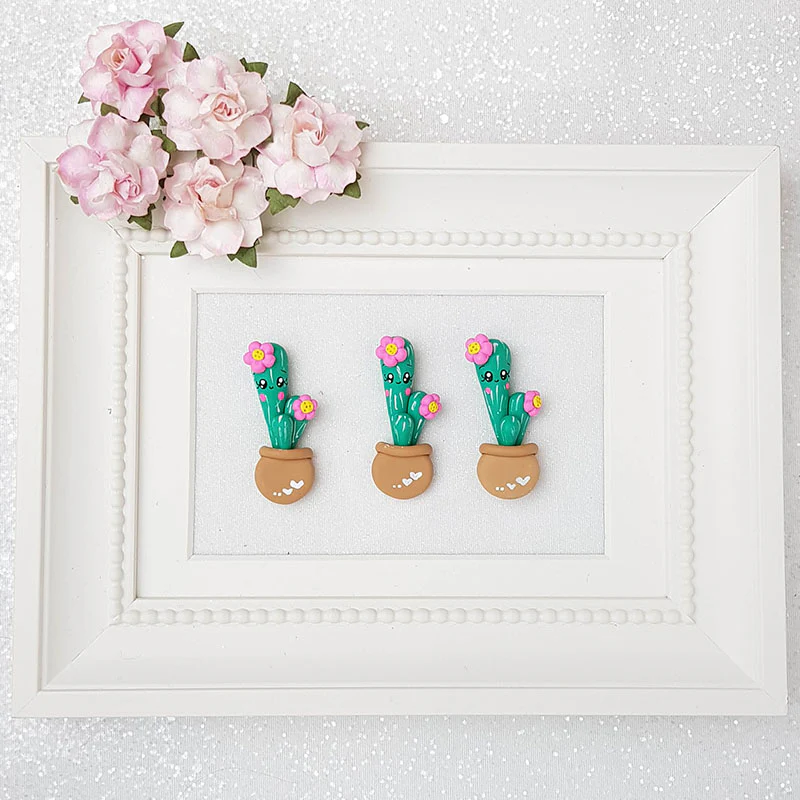 Clay Charm Embellishment - Cactus Delight