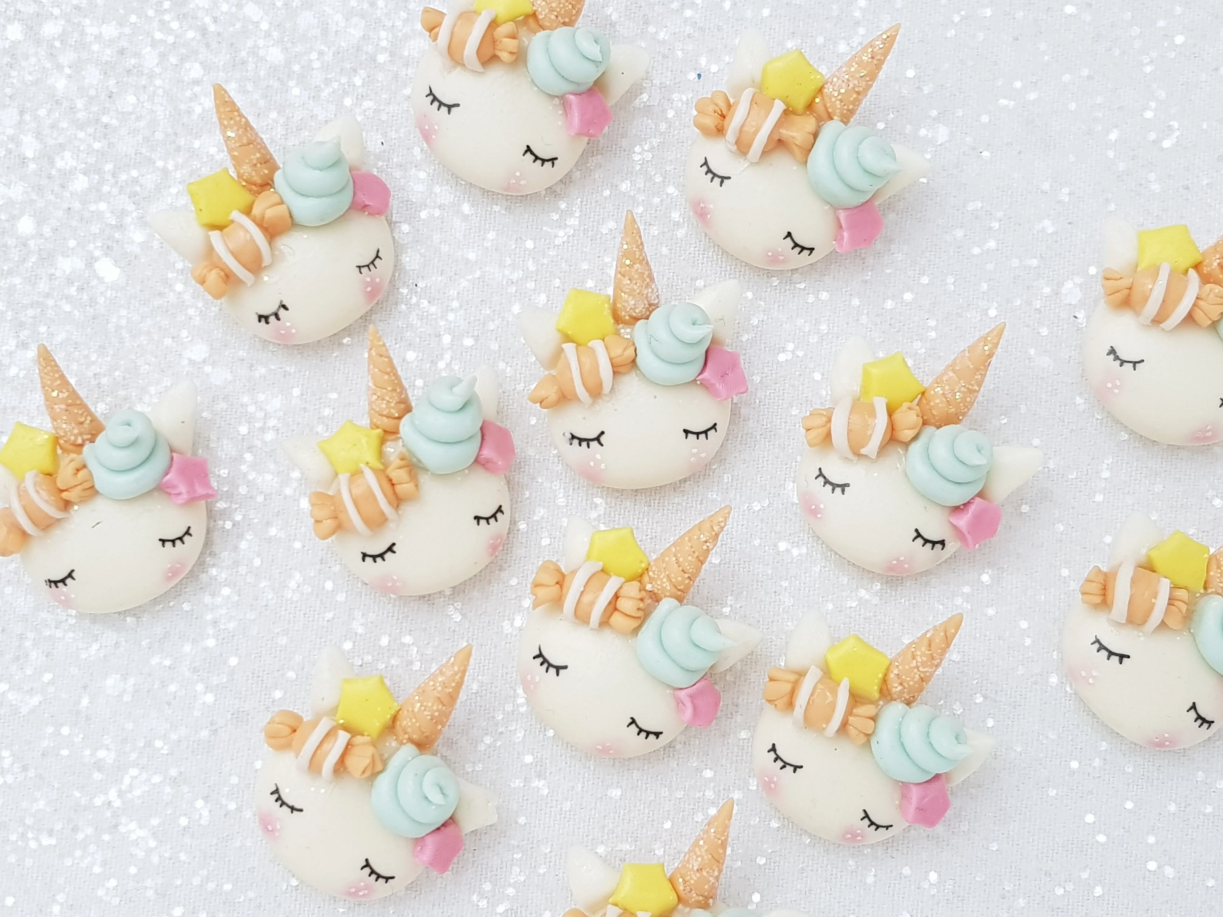 Clay Charm Embellishment - Candy Sleepy Unicorn - F