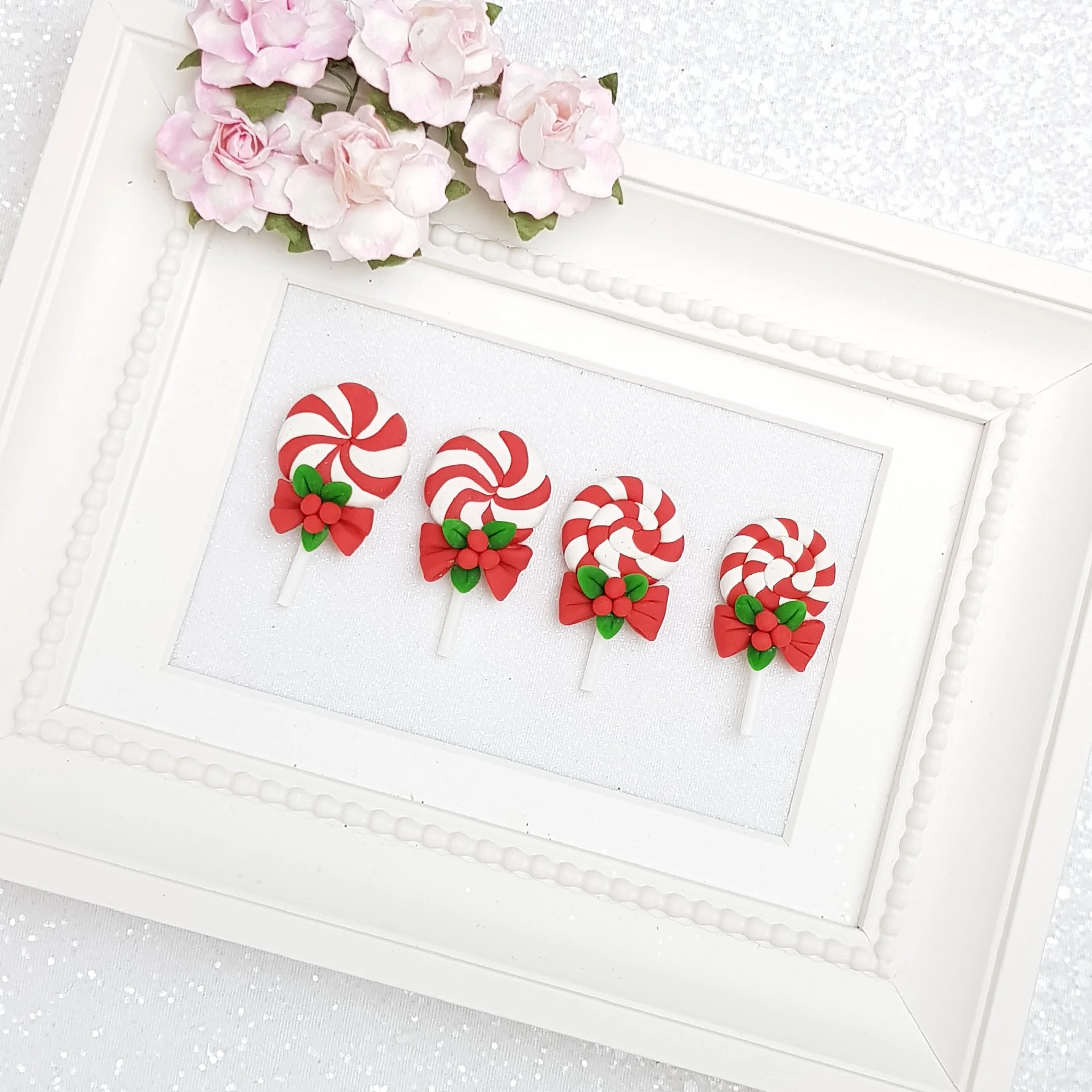 Clay Charm Embellishment - Christmas lollipop - Image 2