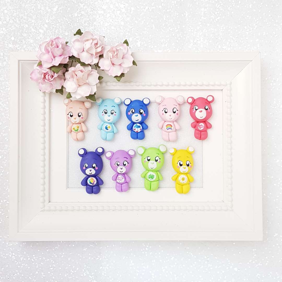 Clay Charm Embellishment - Colorful Bear