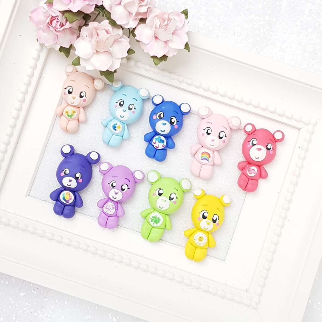 Clay Charm Embellishment - Colorful Bear - Image 2