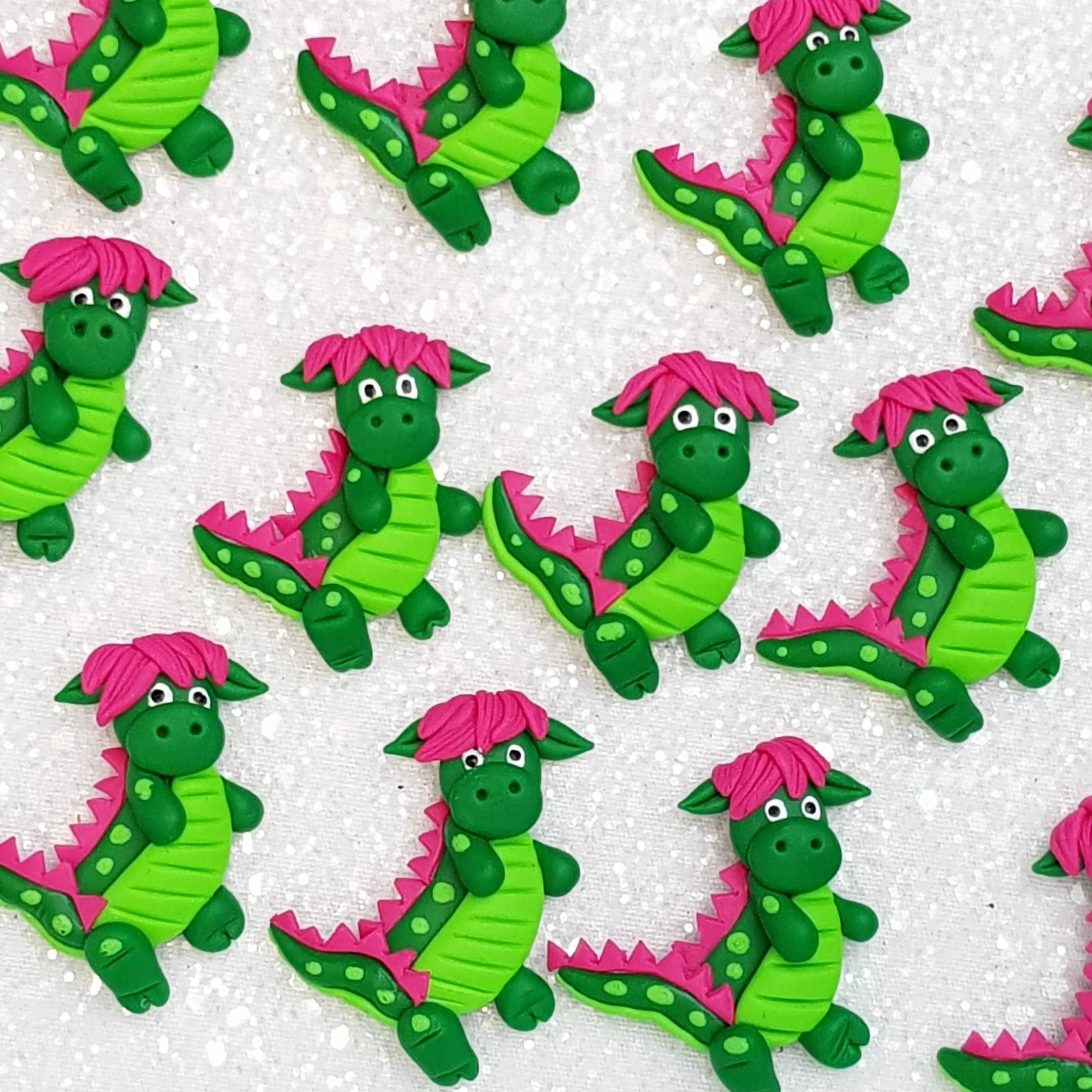 Clay Charm Embellishment - dino dragon