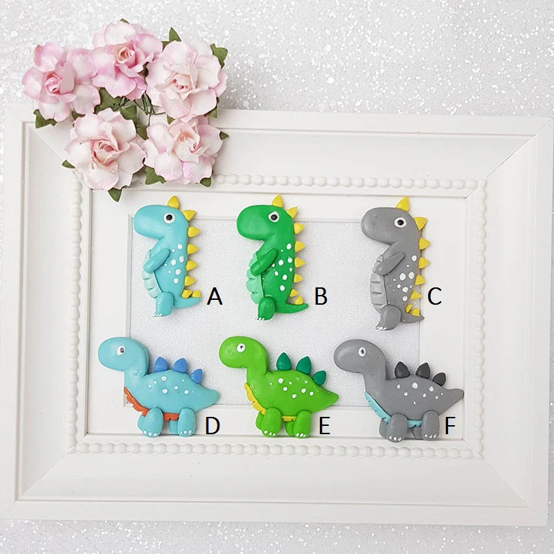 Clay Charm Embellishment - Dino - B