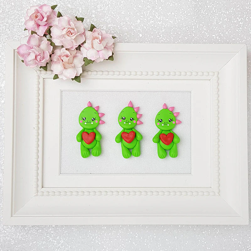 Sale Clay Charm Embellishment - Dino Delight