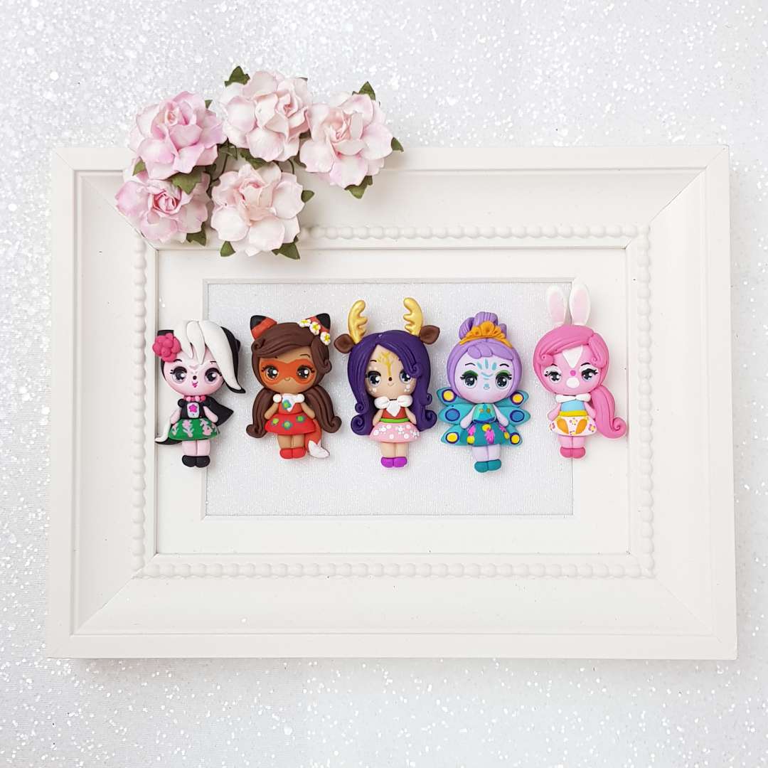 Clay Charm Embellishment - Woodland Girls