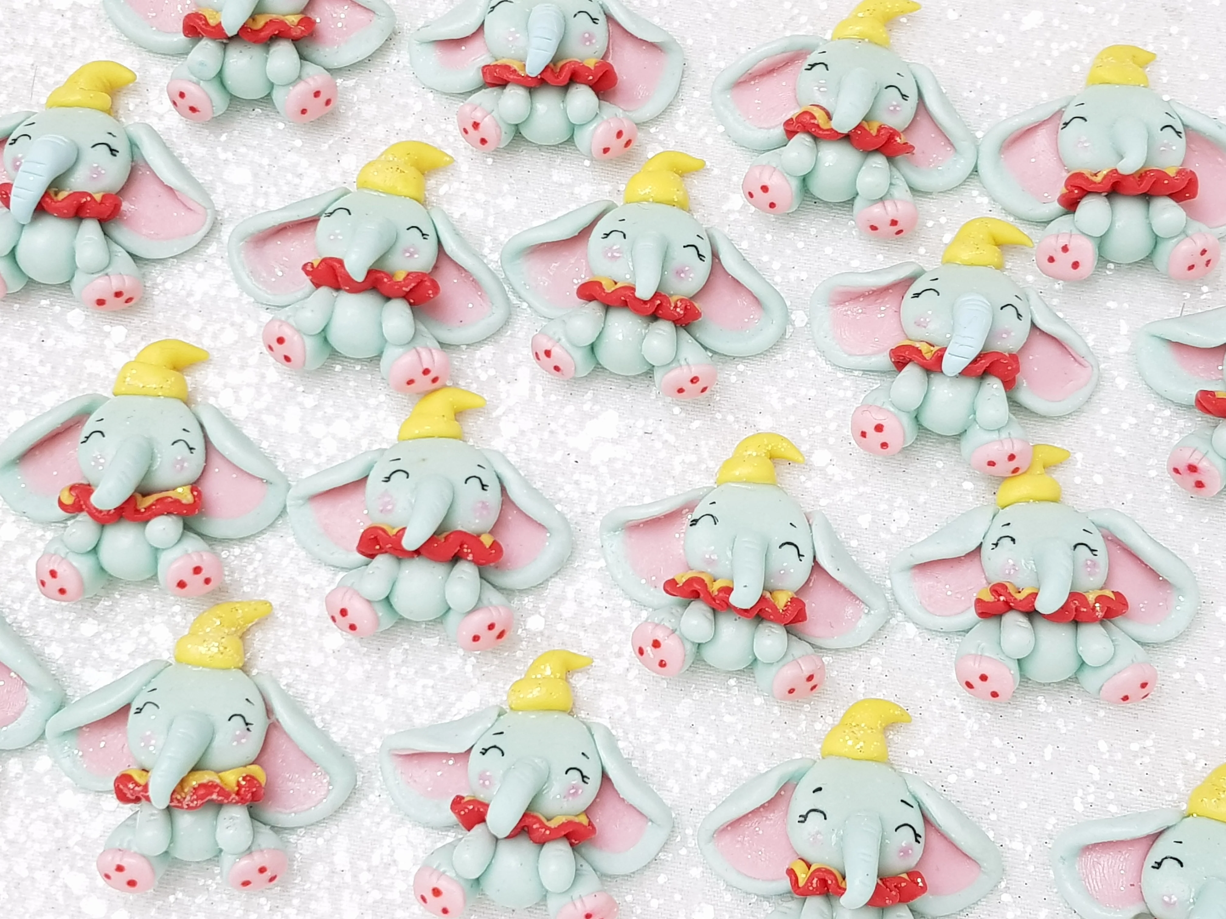 Clay Charm Embellishment - Elephant Circus