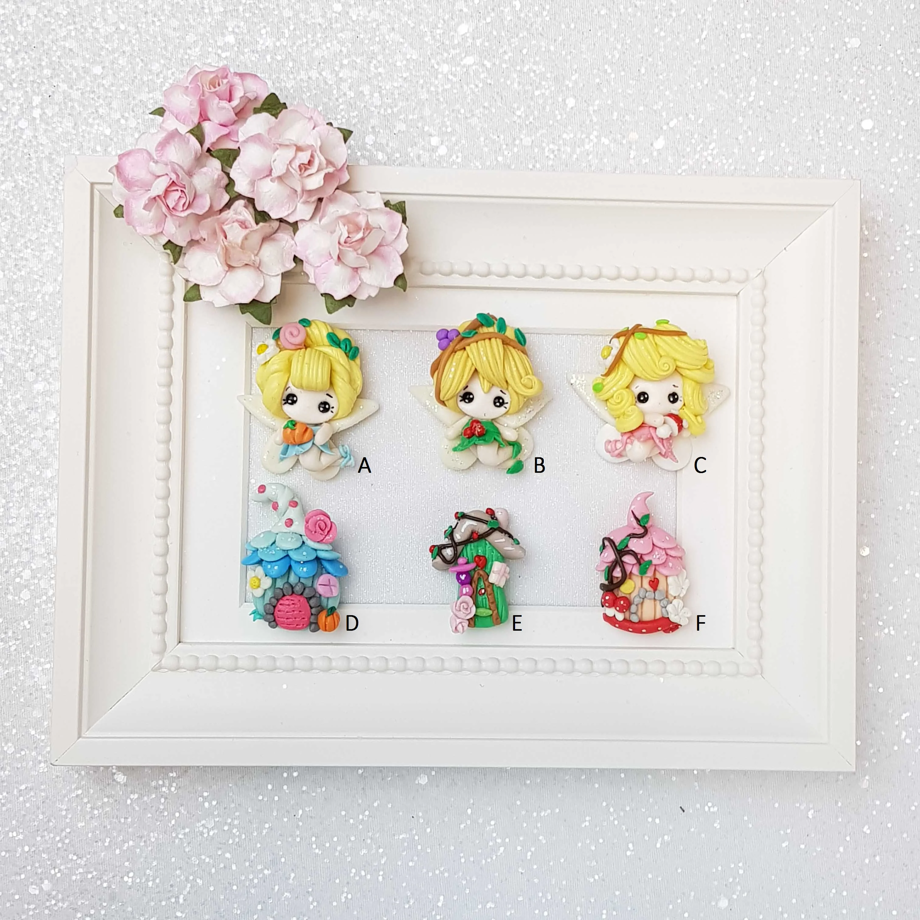 Clay Charm Embellishment - Fairy and House B