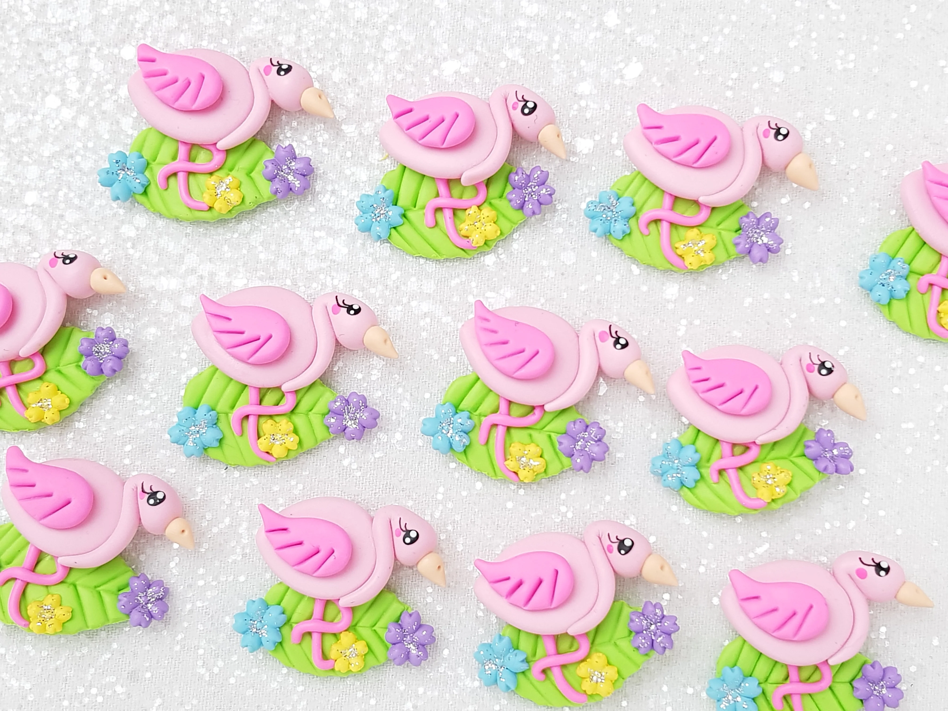 Clay Charm Embellishment - Flamingo Delight