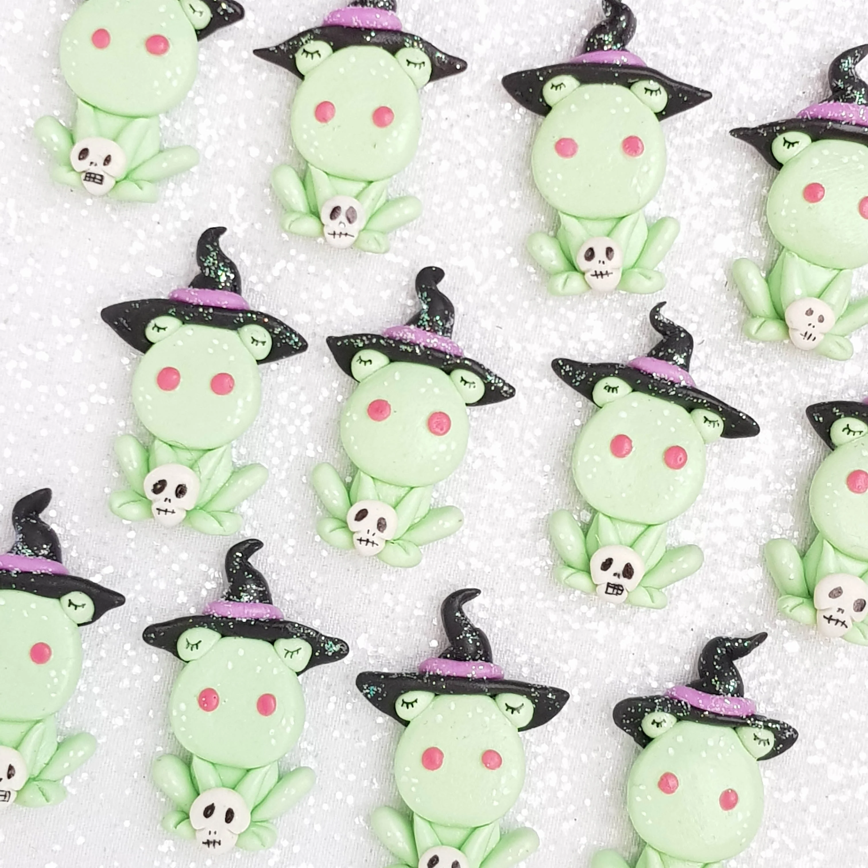 Clay Charm Embellishment - Frog Witch