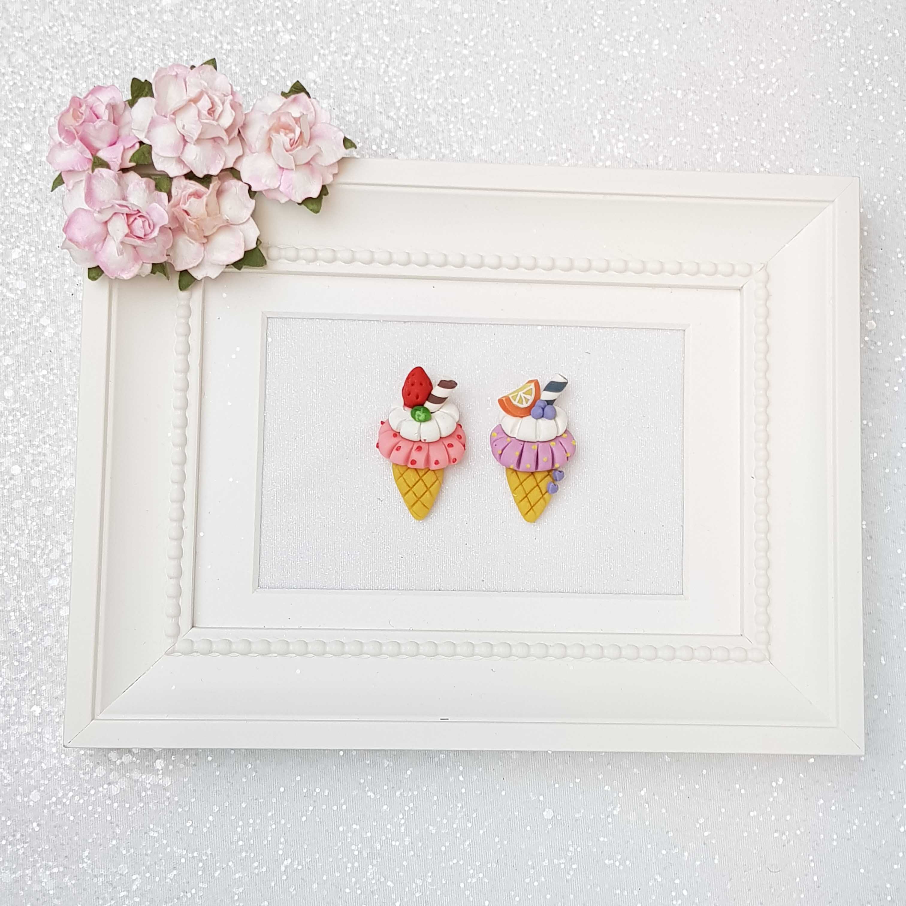 Clay Charm Embellishment - Fruity Ice Cream