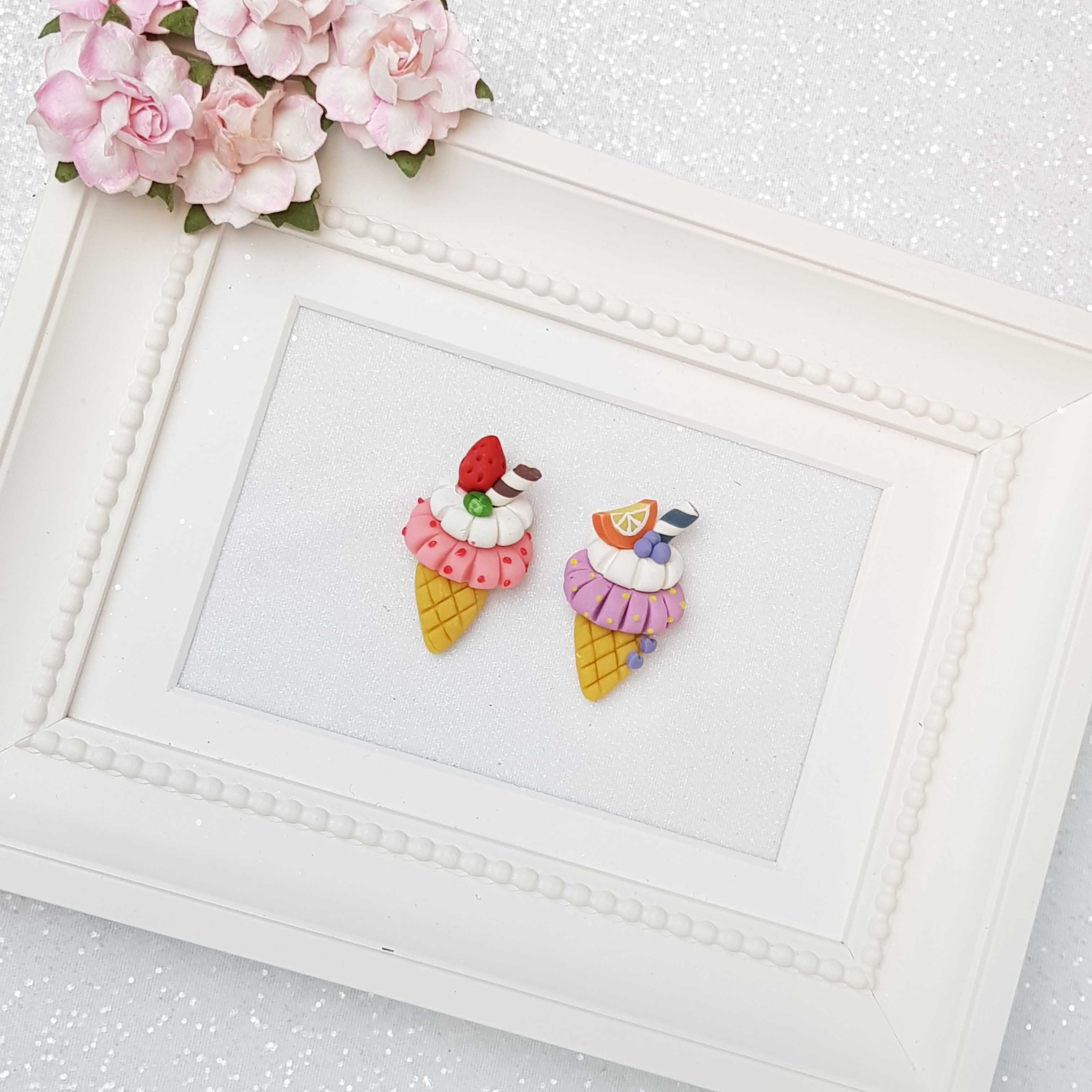 Clay Charm Embellishment - Fruity Ice Cream - Image 2