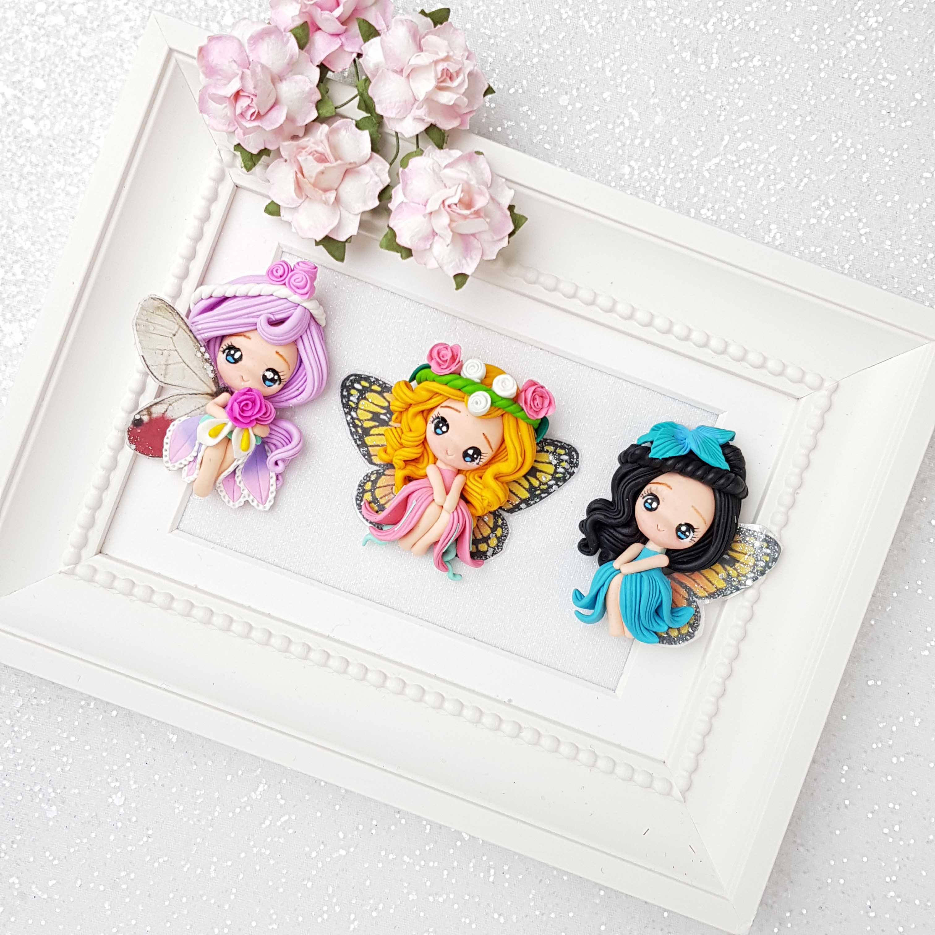 Clay Charm Embellishment - Garden butterfly Fairies limited - Image 2