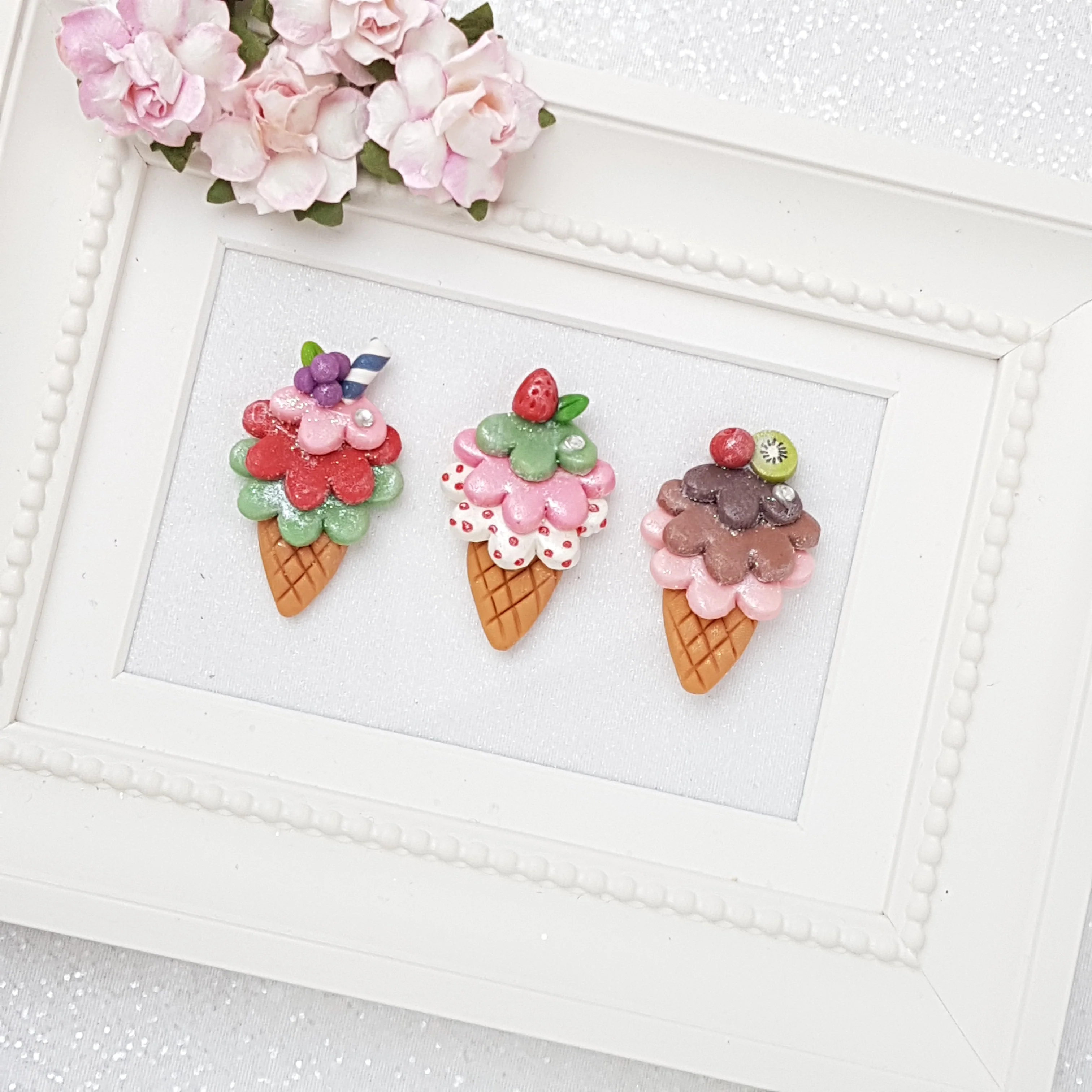 Clay Charm Embellishment - Ice Cream - Image 2