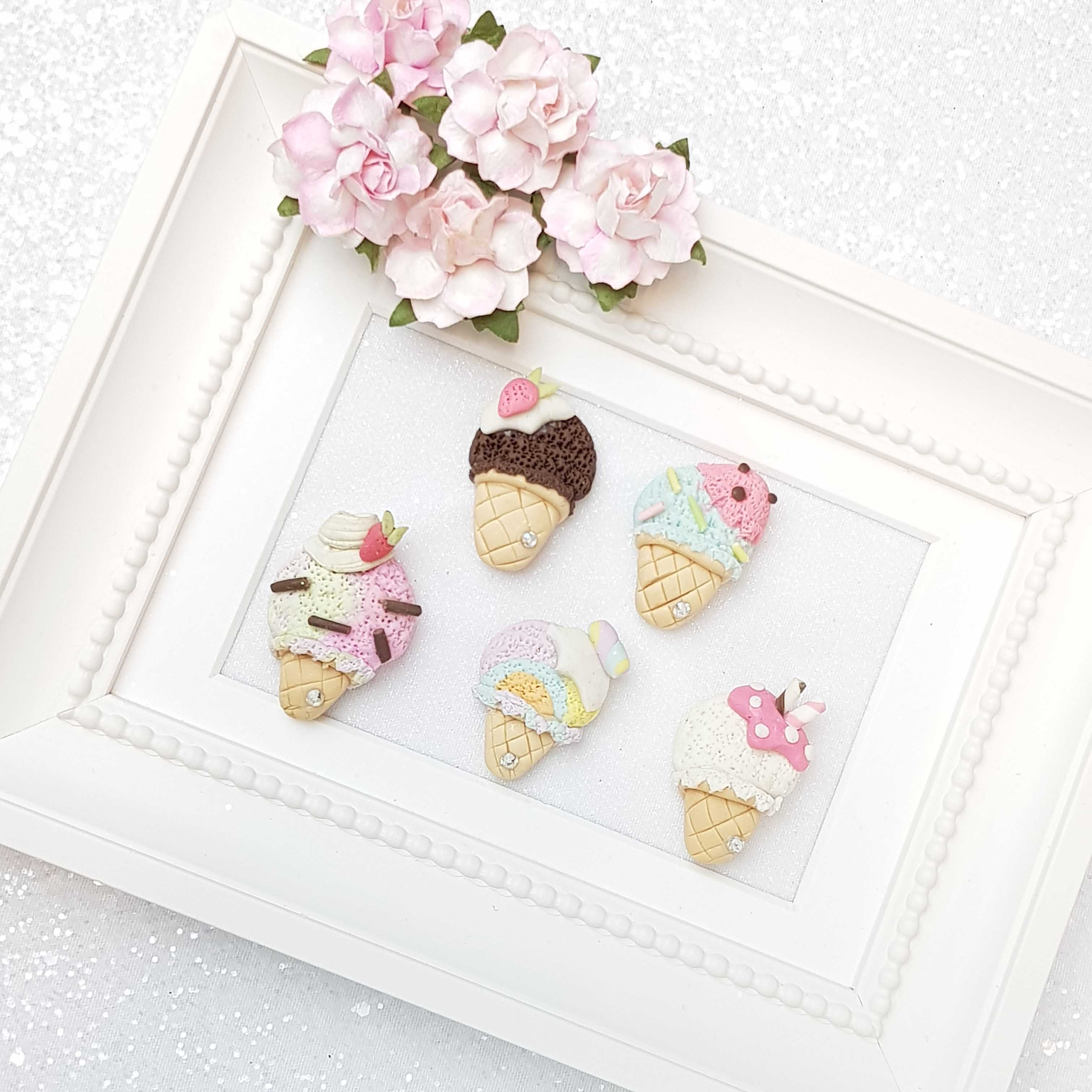 Clay Charm Embellishment - Ice Cream Cone - Image 2
