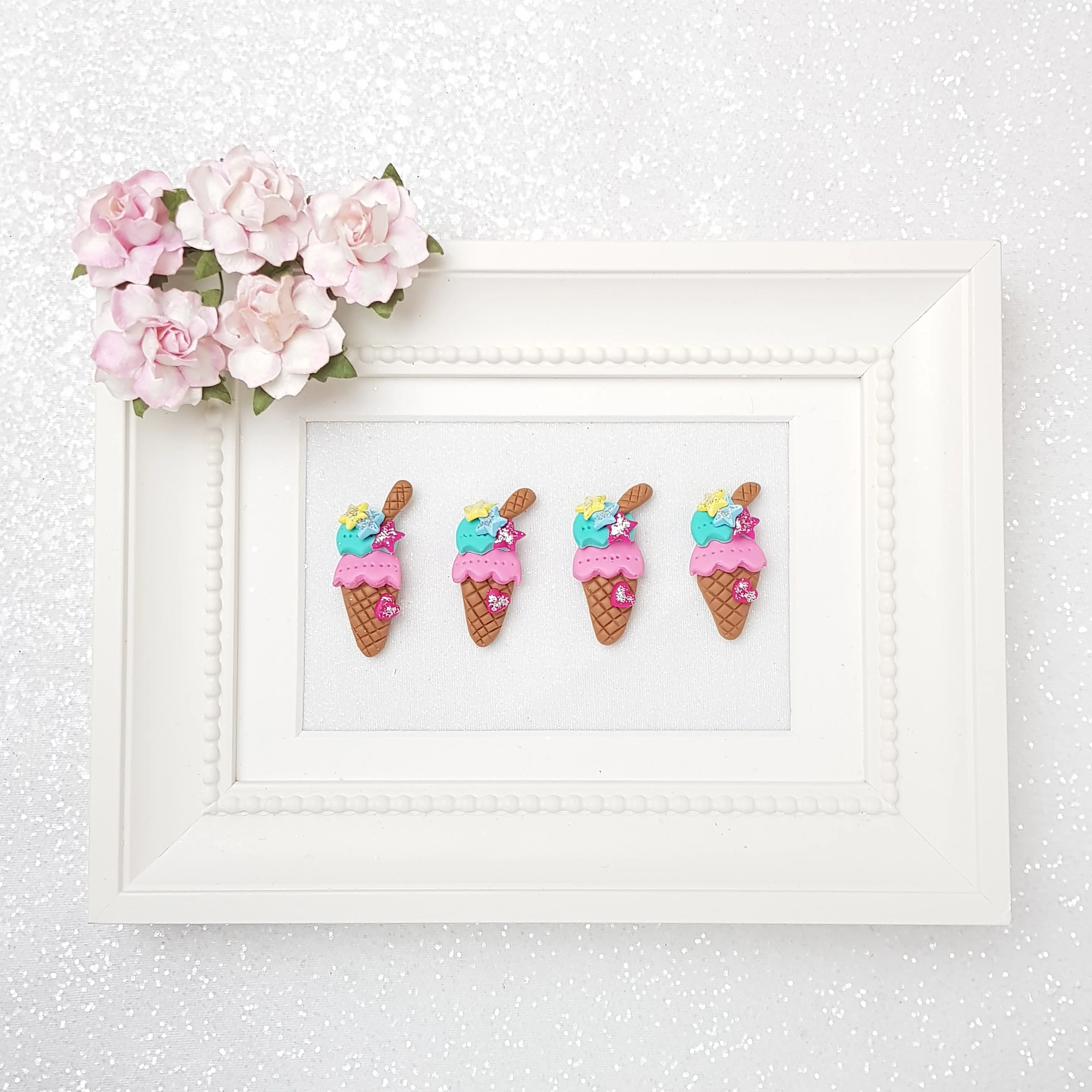 Clay Charm Embellishment - Ice Cream Delight