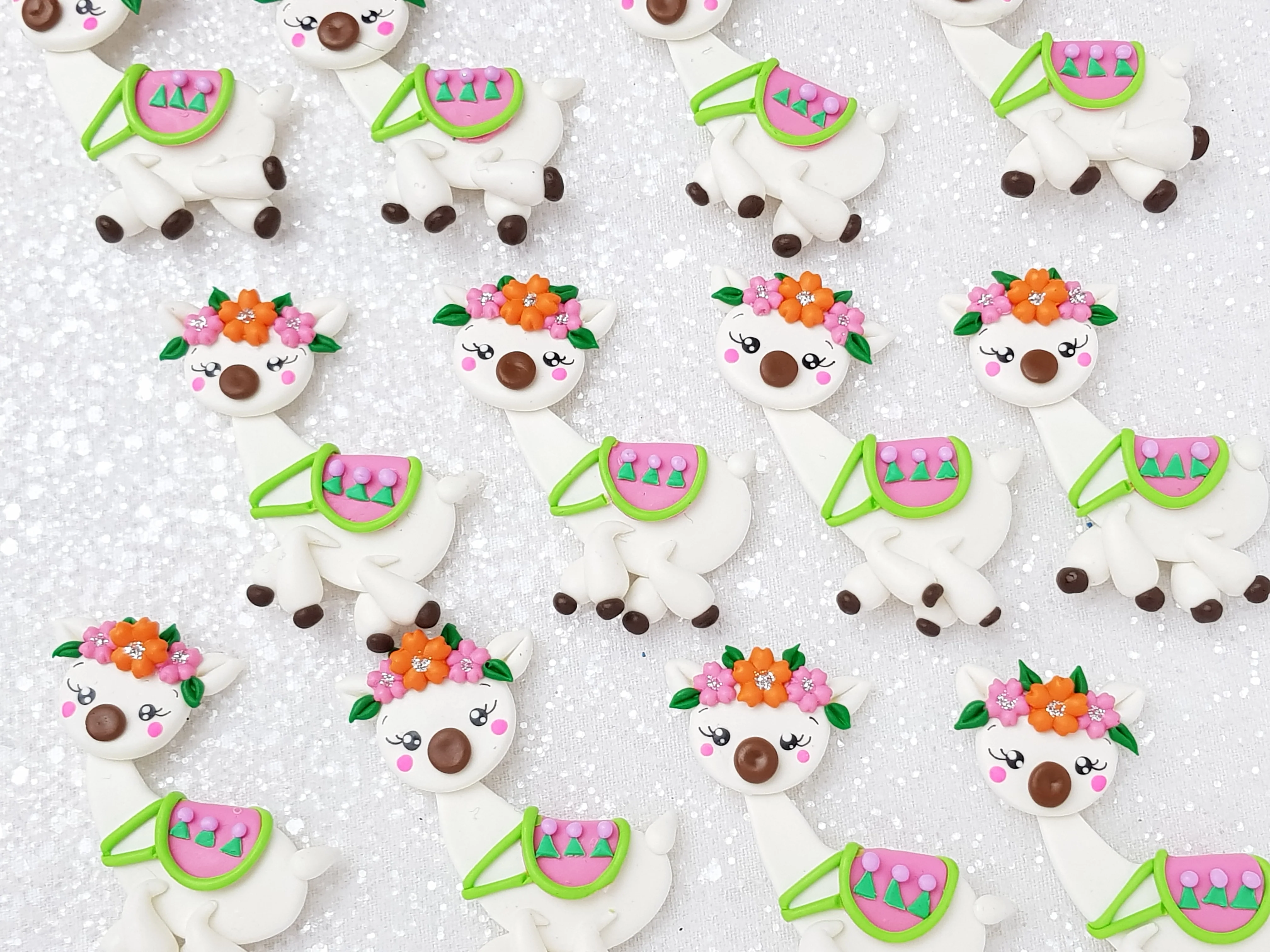 Clay Charm Embellishment - Llama Delight