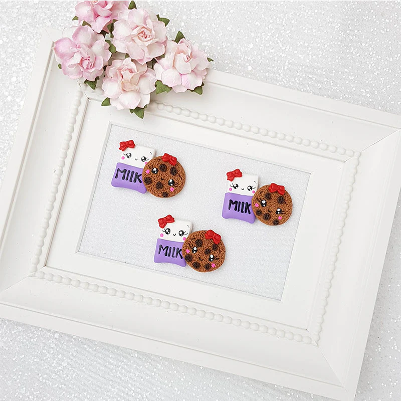 Clay Charm Embellishment - Milk and Cookies Delight - Image 2
