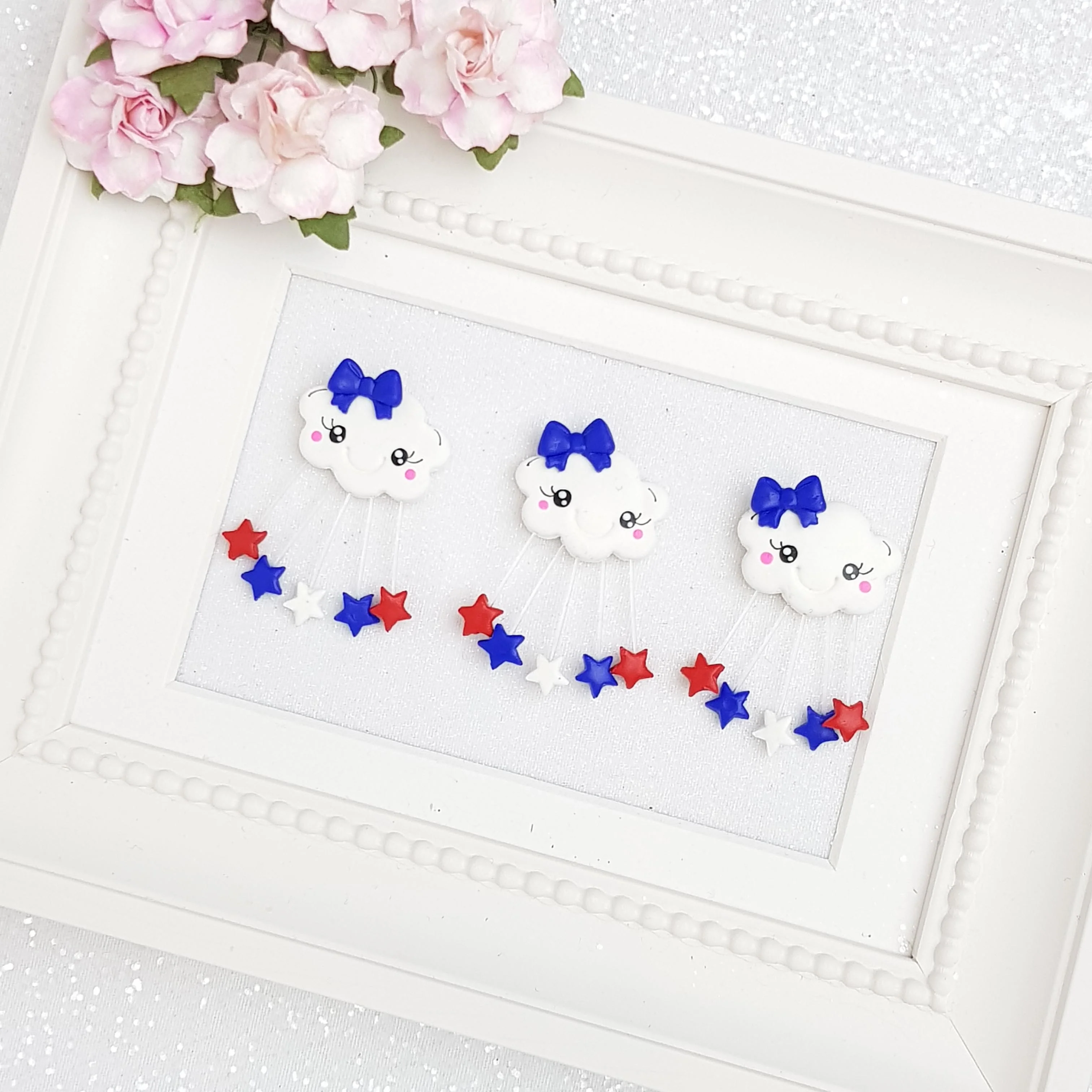 Clay Charm Embellishment - Mini Cloud Delight Blue