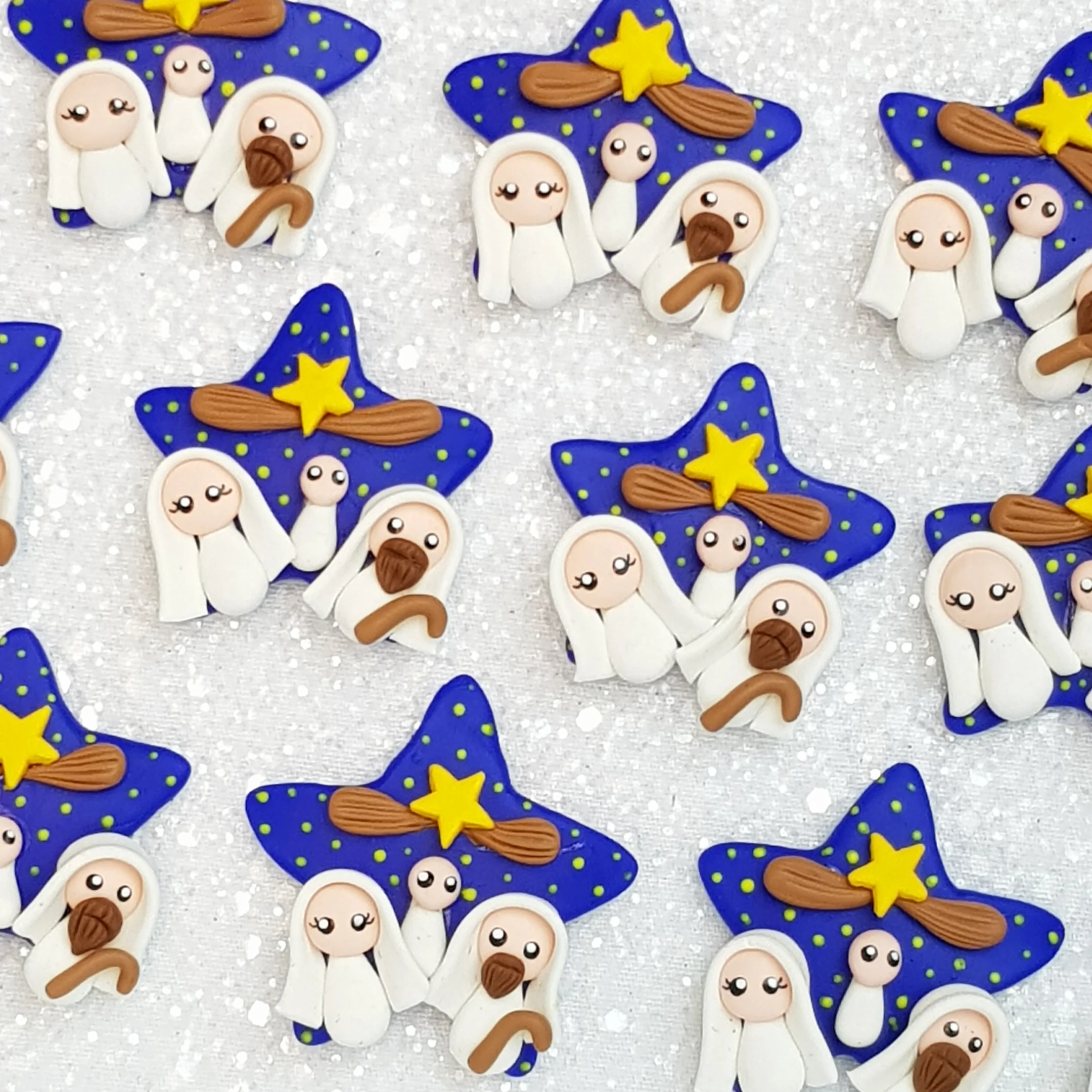 Star Clay Charm Embellishment - nativity