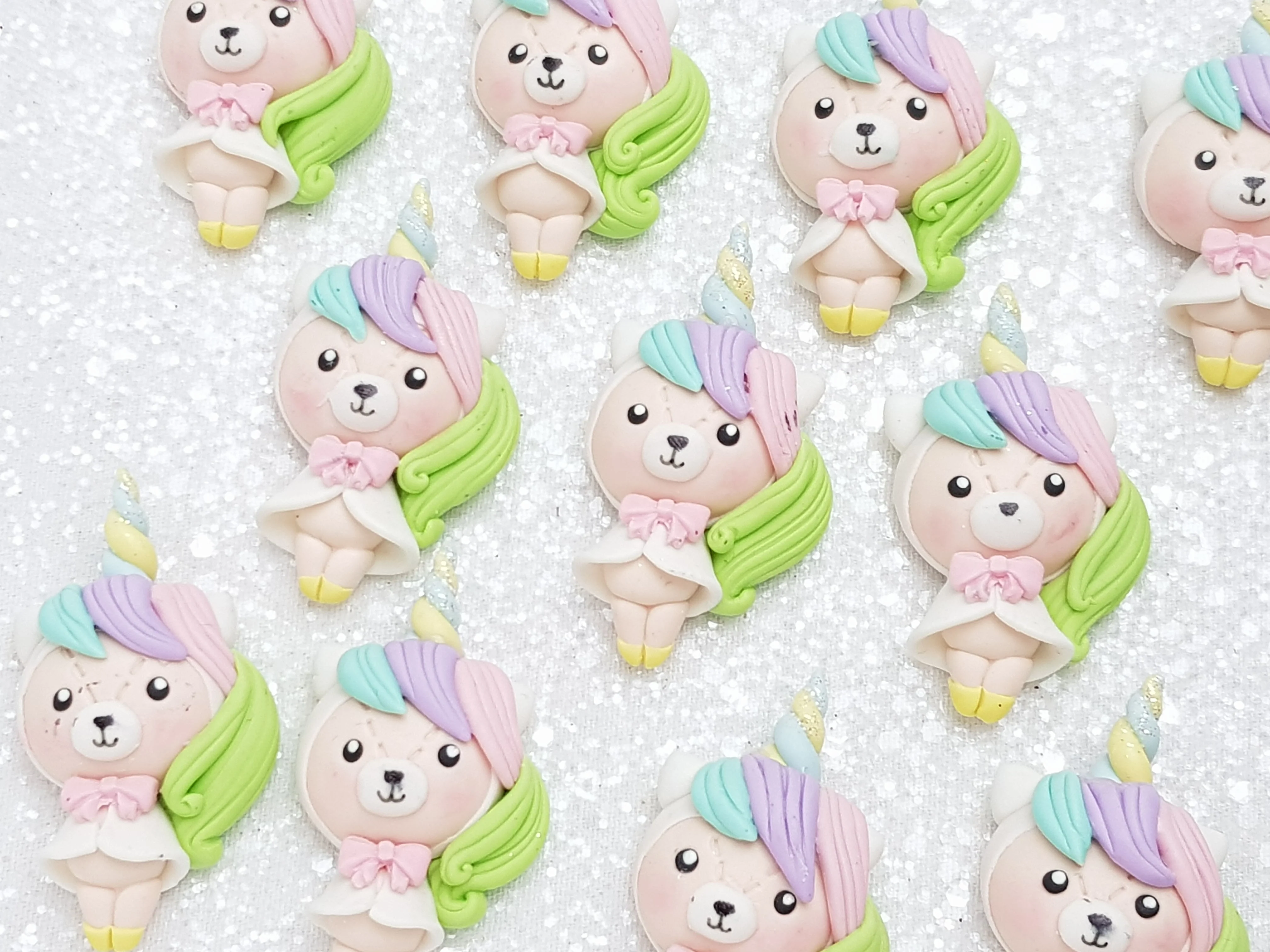 Clay Charm Embellishment - NEW Bear Unicorn