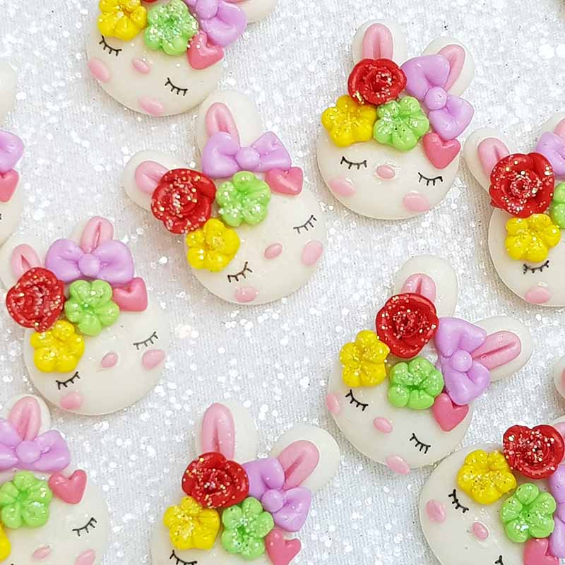 Clay Charm Embellishment - NEW BUNNY HEAD