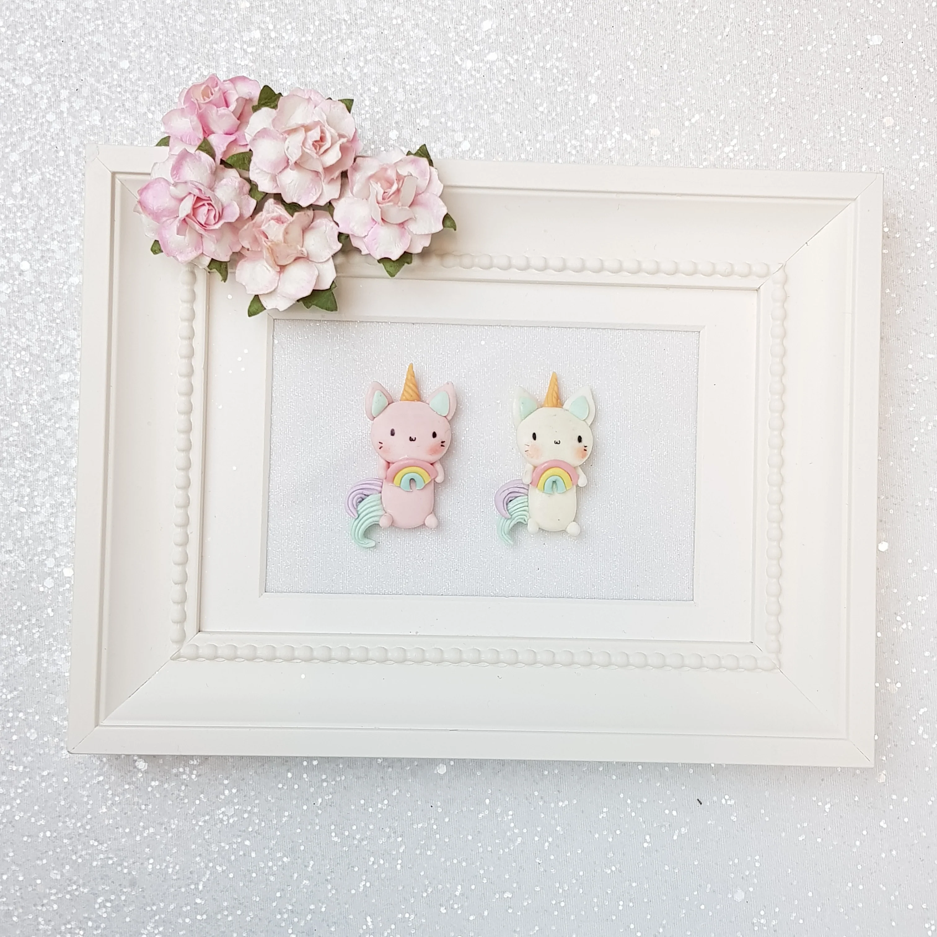 Clay Charm Embellishment - NEW Caticorn Rainbow