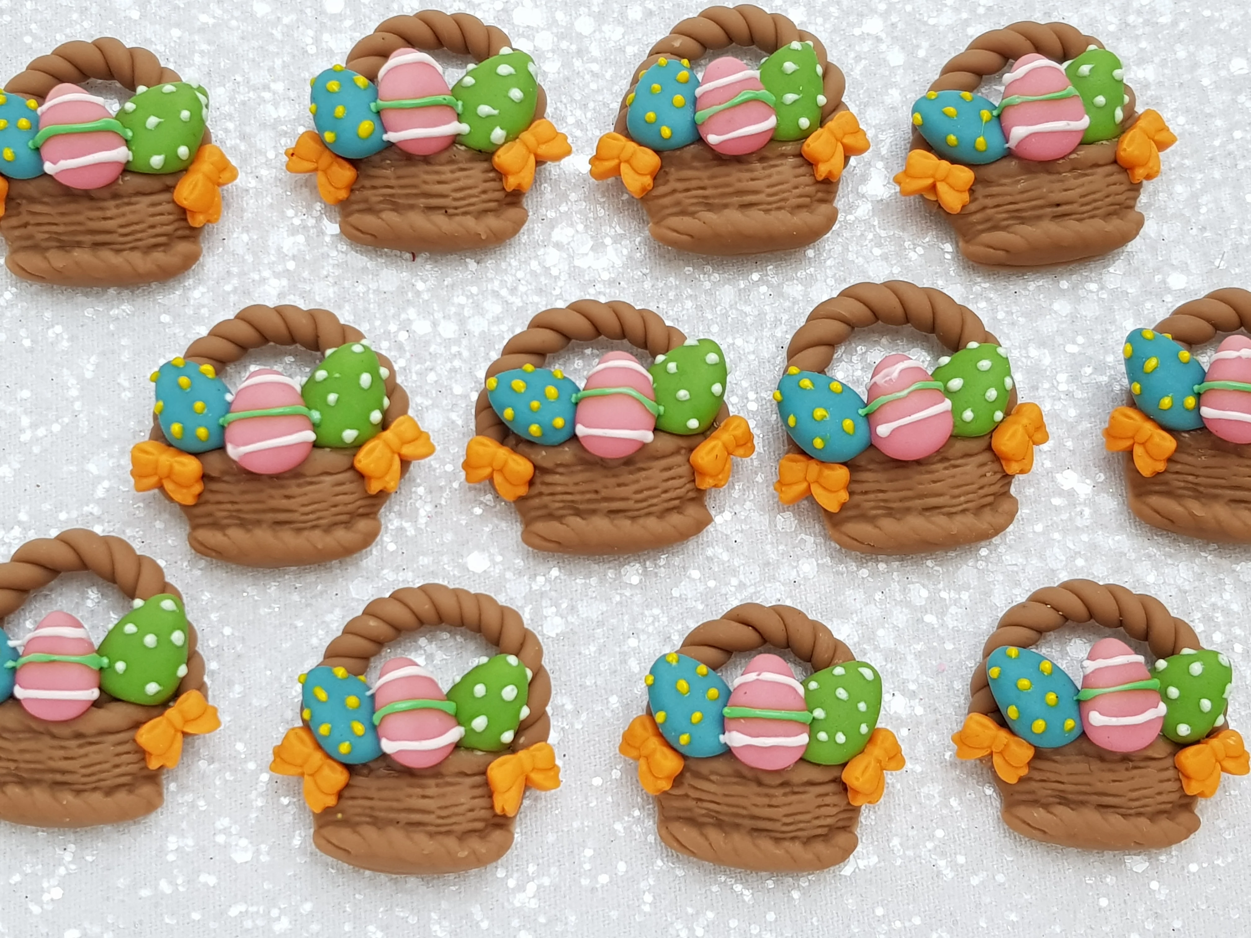 Clay Charm Embellishment - NEW Easter Basket