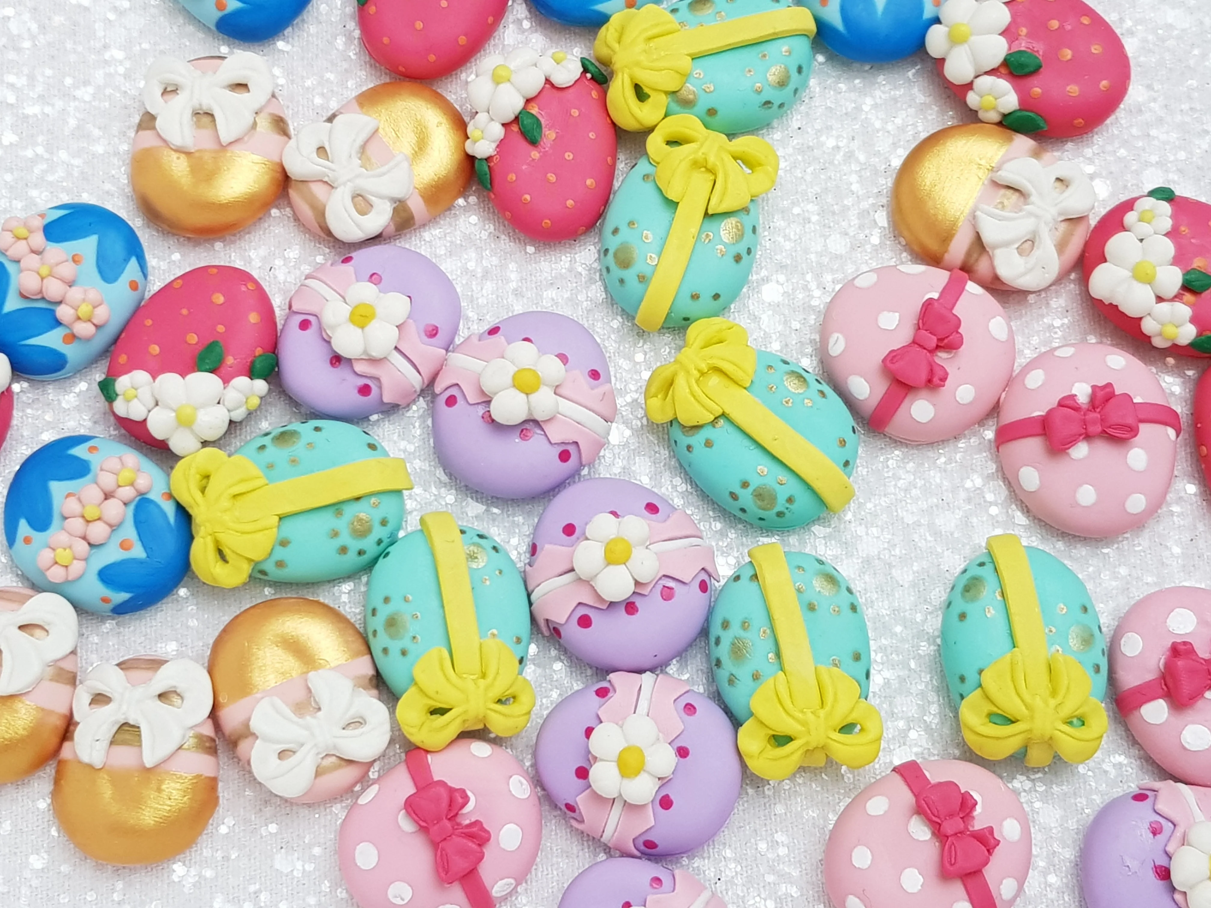 Clay Charm Embellishment - New Easter Egg each - Image 3