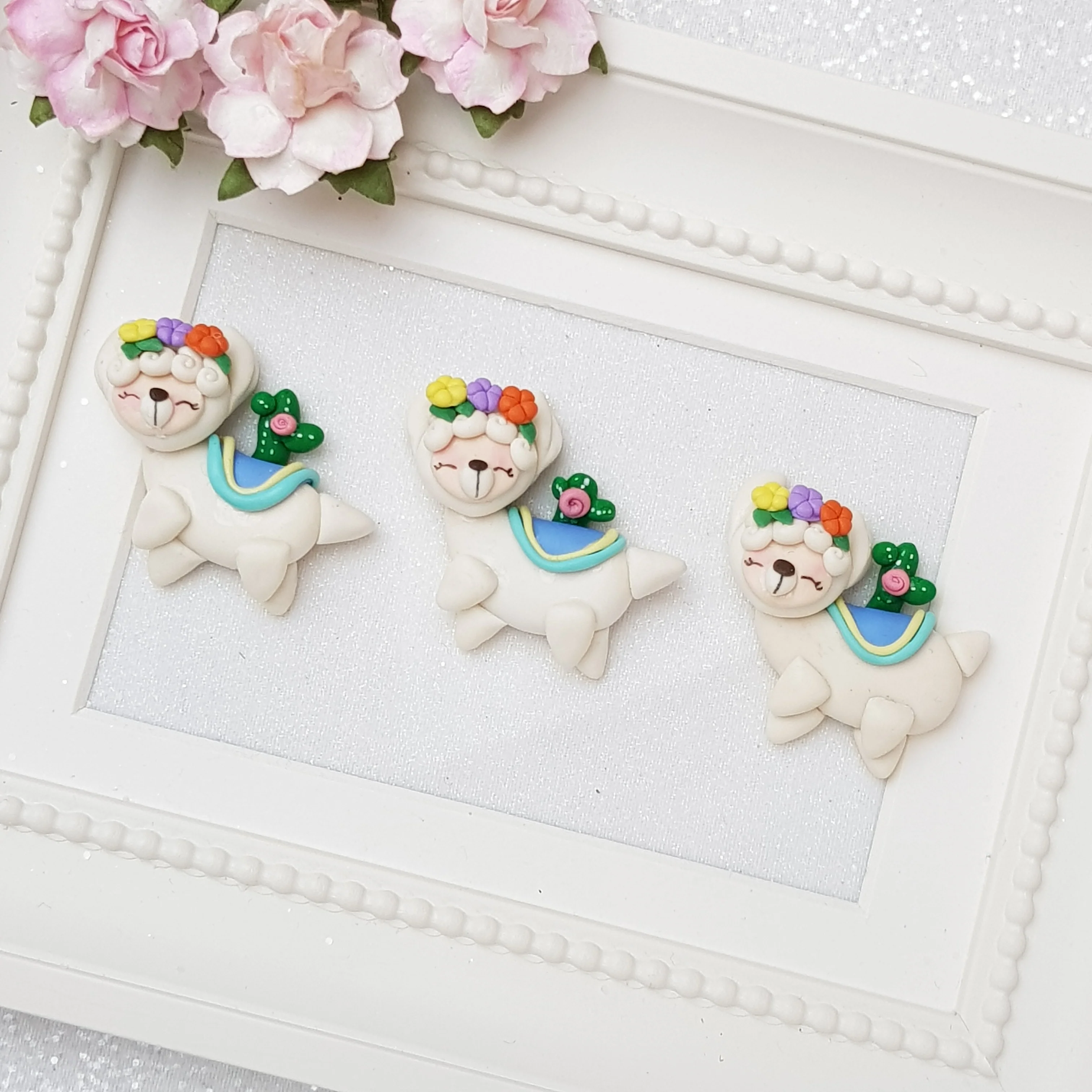 Clay Charm Embellishment - NEW LLAMA cactus