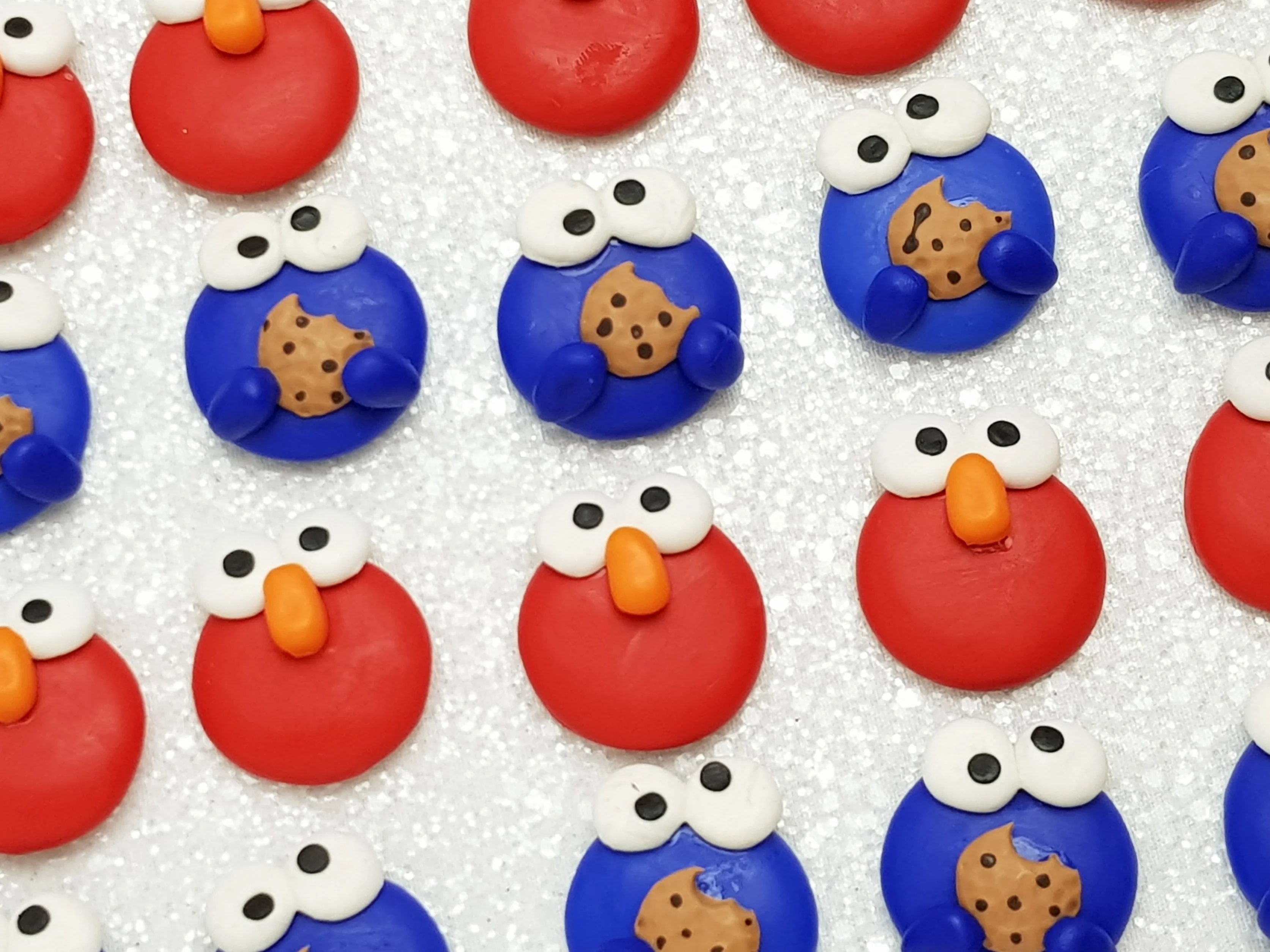 Clay Charm Embellishment - NEW Monster Set of 2