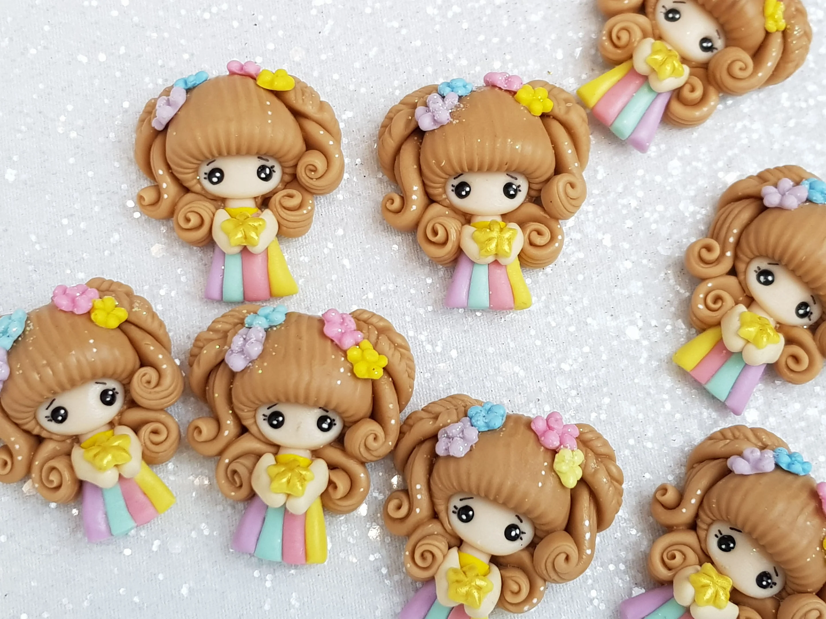 Clay Charm Embellishment - New Rainbow Girl A
