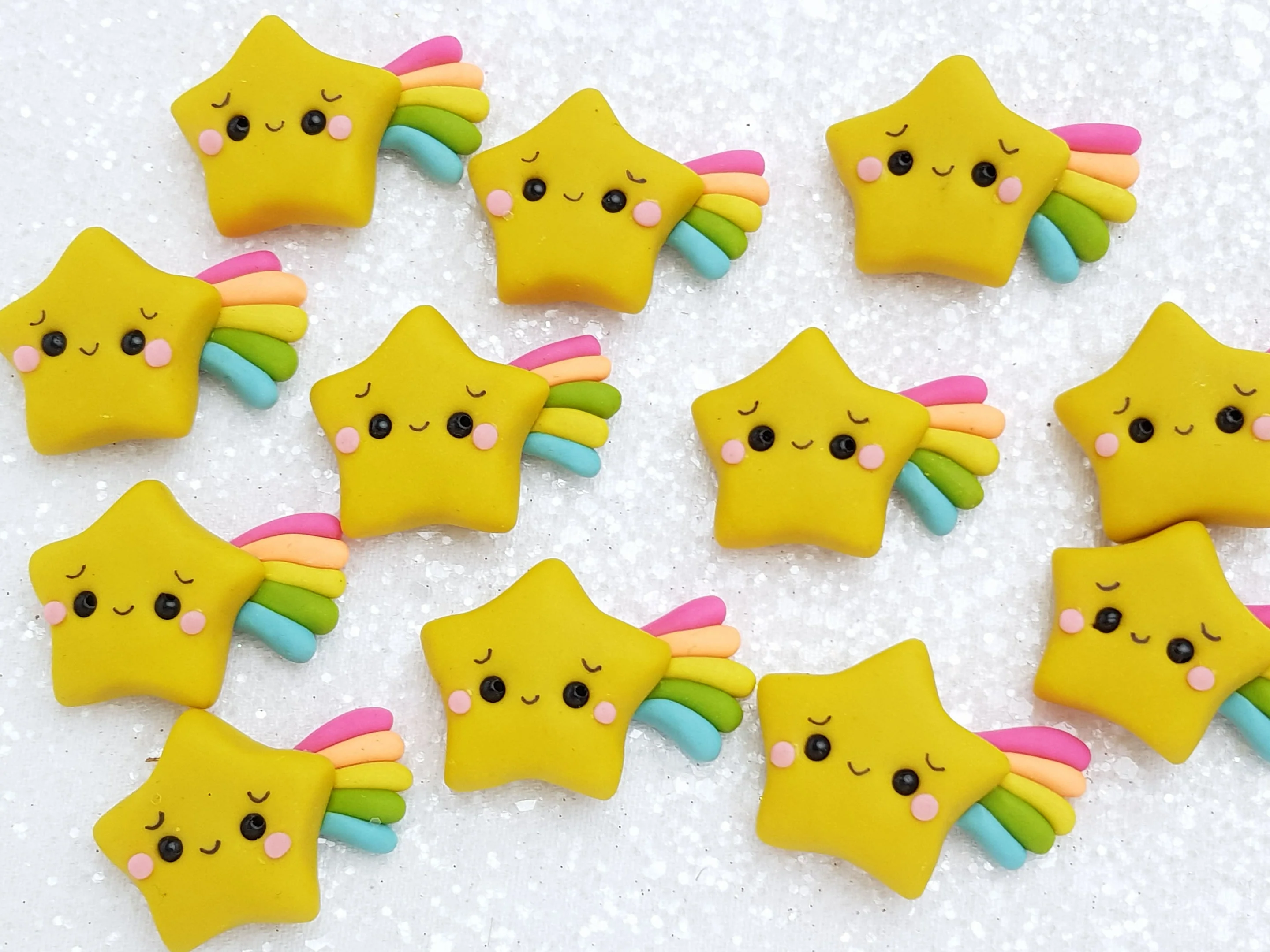 Clay Charm Embellishment - New Star Rainbow